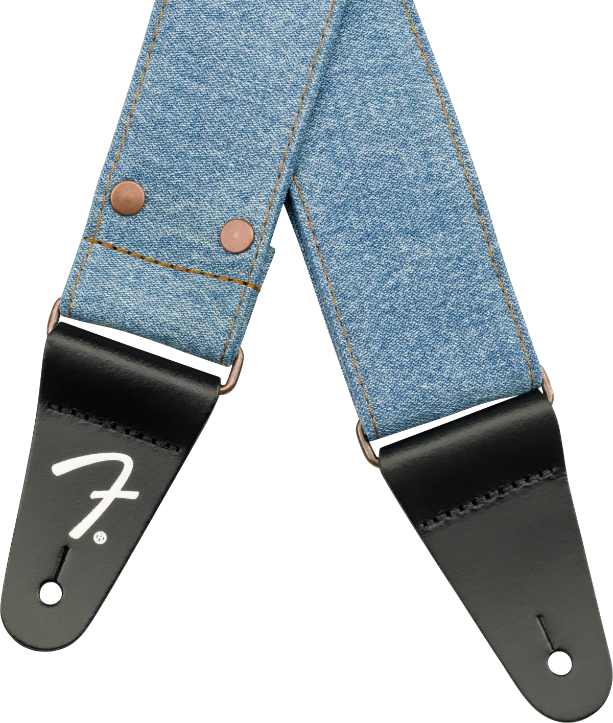 Fender x Wrangler Riveted Denim Strap Light Indigo - Image 3