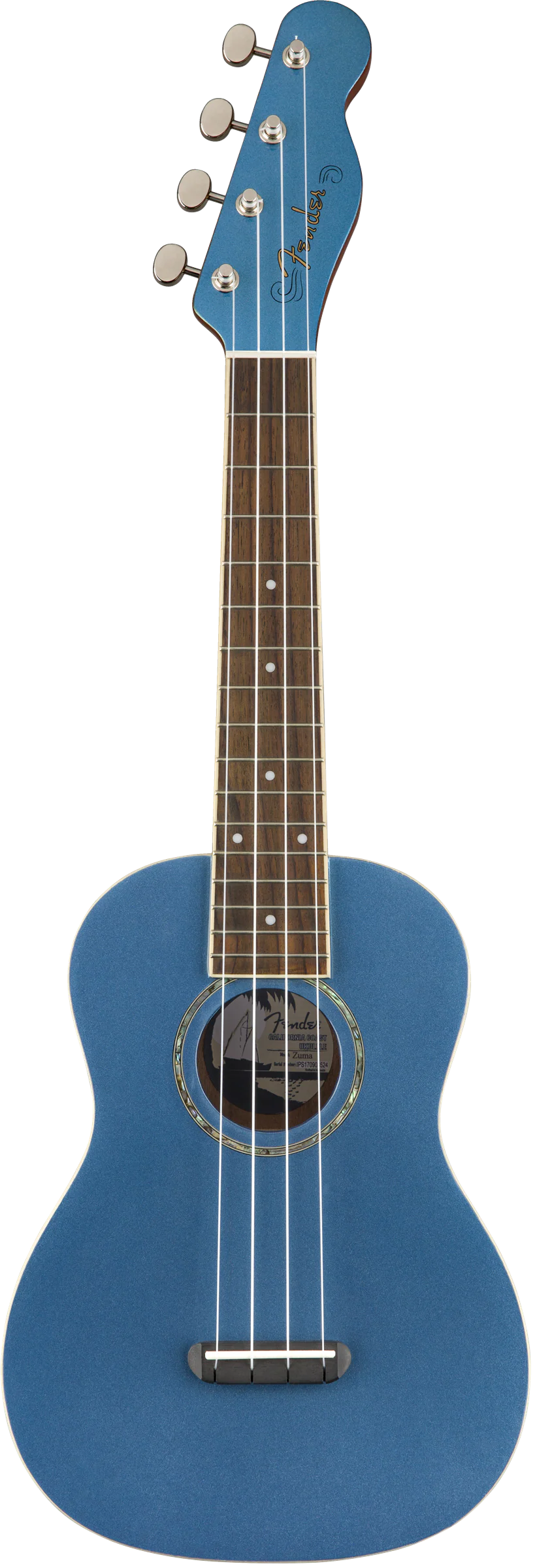 Fender Zuma Classic Concert Uke Lake Placid Blue Walnut Fingerboard - Image 2