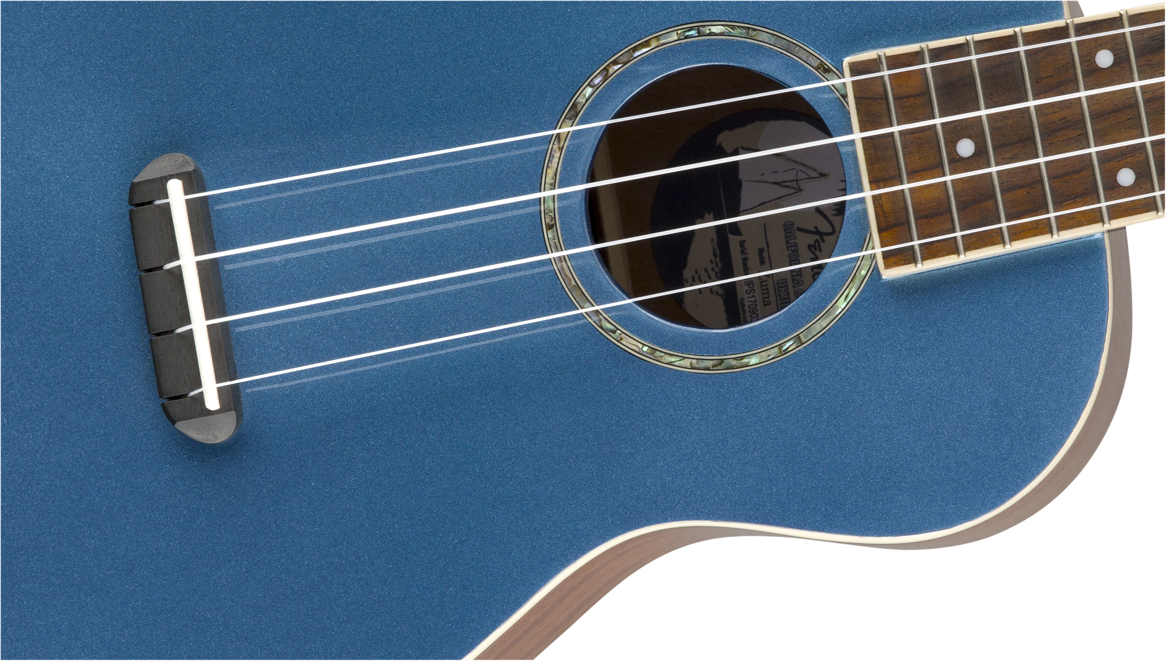 Fender Zuma Classic Concert Uke Lake Placid Blue Walnut Fingerboard - Image 5