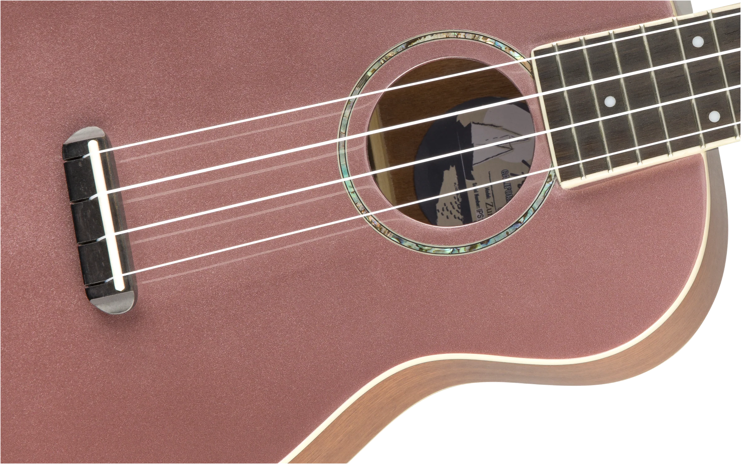 Fender Zuma Concert Ukulele Burgundy Mist Walnut Fingerboard - Image 5