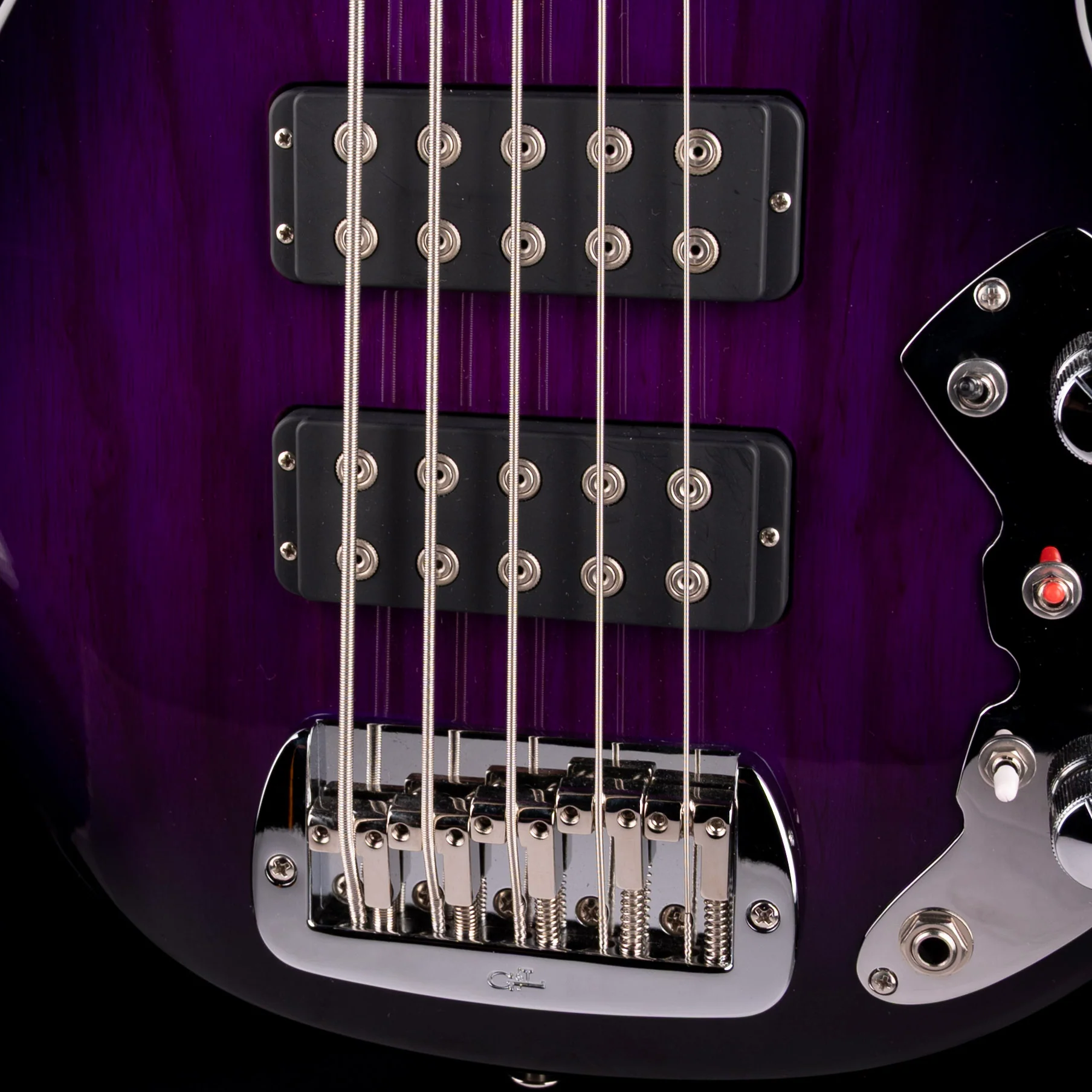 G&L CLF Research Series 750 L-2500 5-String Bass Purple Burst With Gig Bag - Image 4