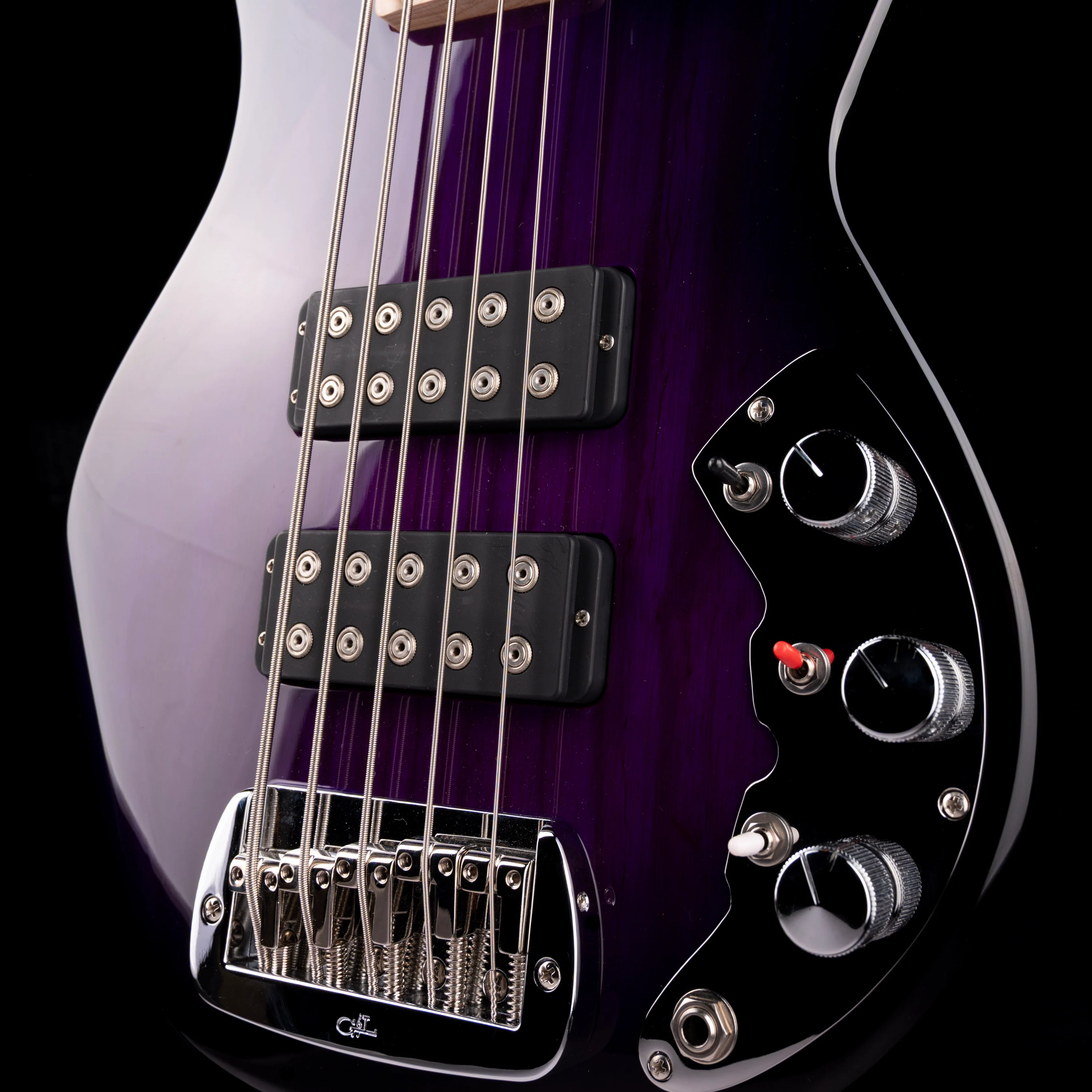 G&L CLF Research Series 750 L-2500 5-String Bass Purple Burst With Gig Bag - Image 5