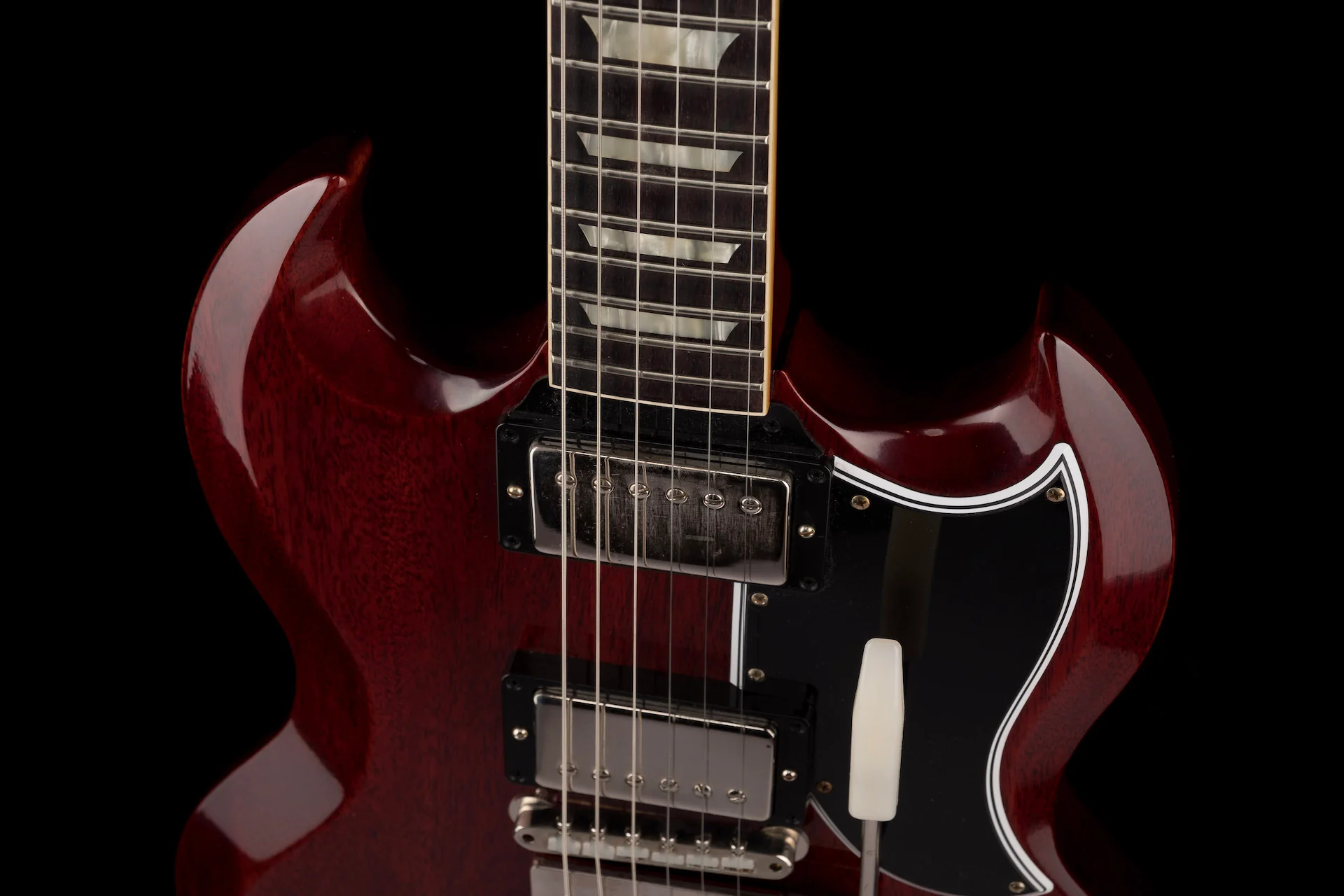 Gibson Custom Shop 1964 SG Standard Reissue With Maestro Vibrola VOS Cherry Red Electric Guitar With Case - Image 5