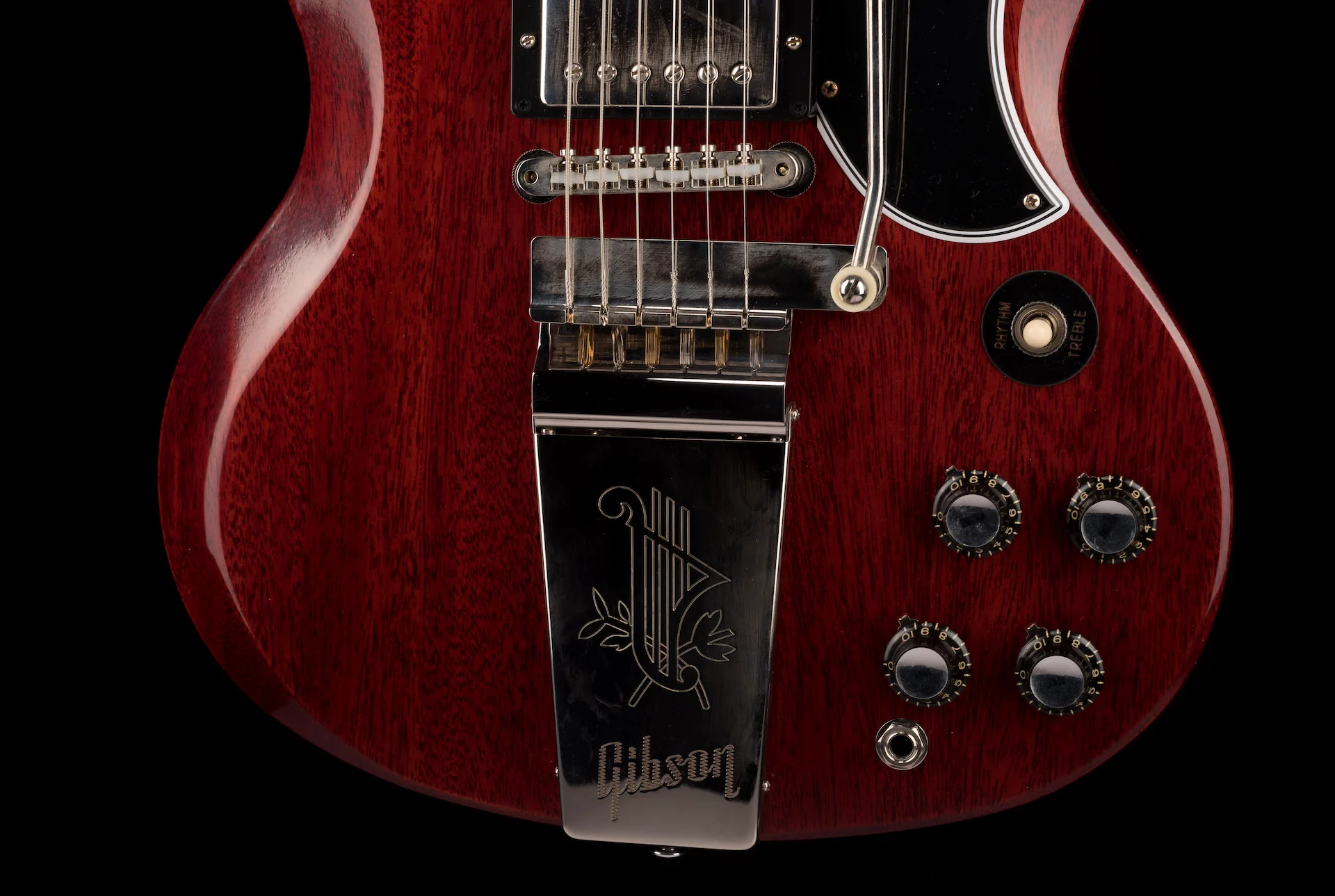 Gibson Custom Shop 1964 SG Standard Reissue With Maestro Vibrola VOS Cherry Red Electric Guitar With Case - Image 6
