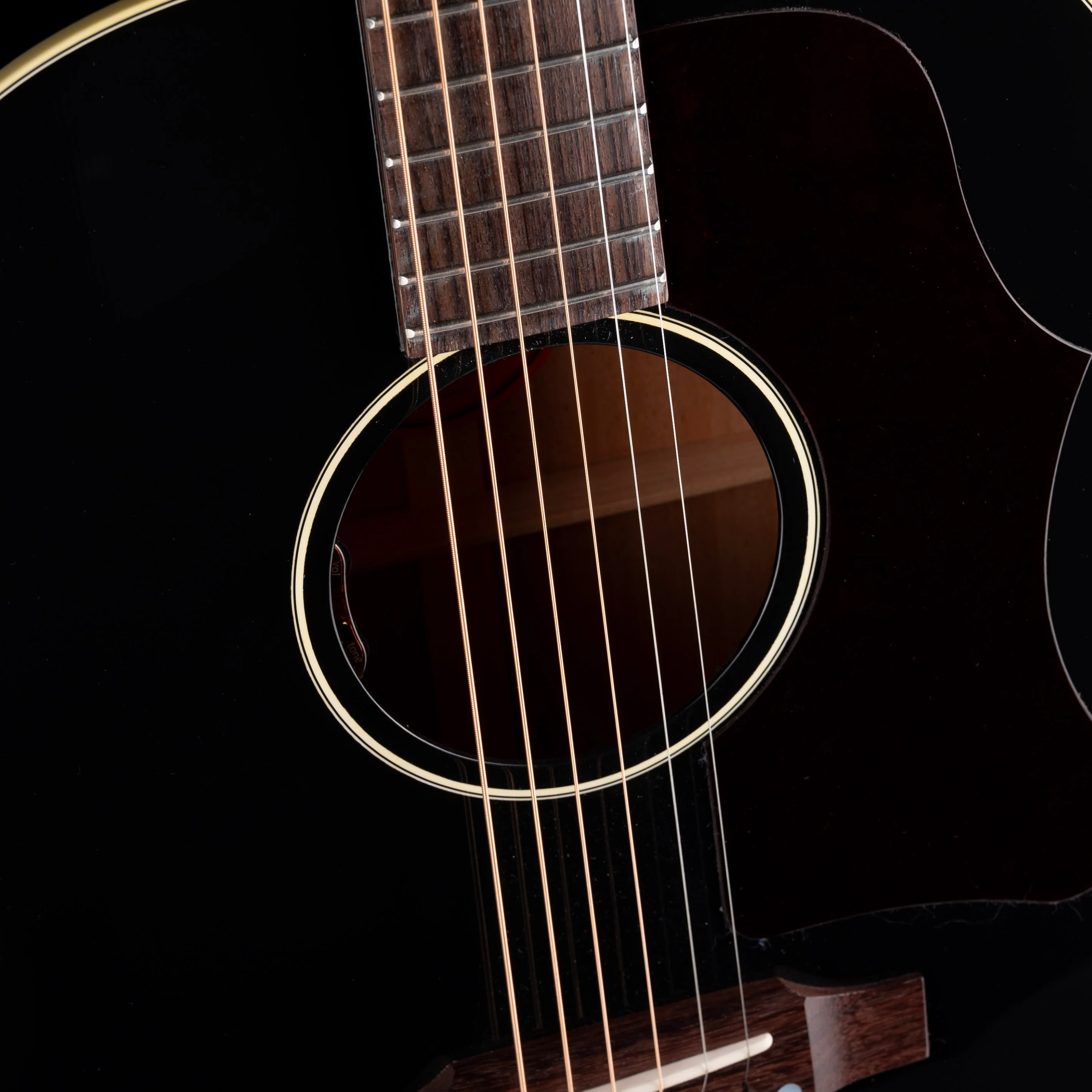 Gibson 50's J-45 Original Ebony Acoustic Electric Guitar with Case - Image 4