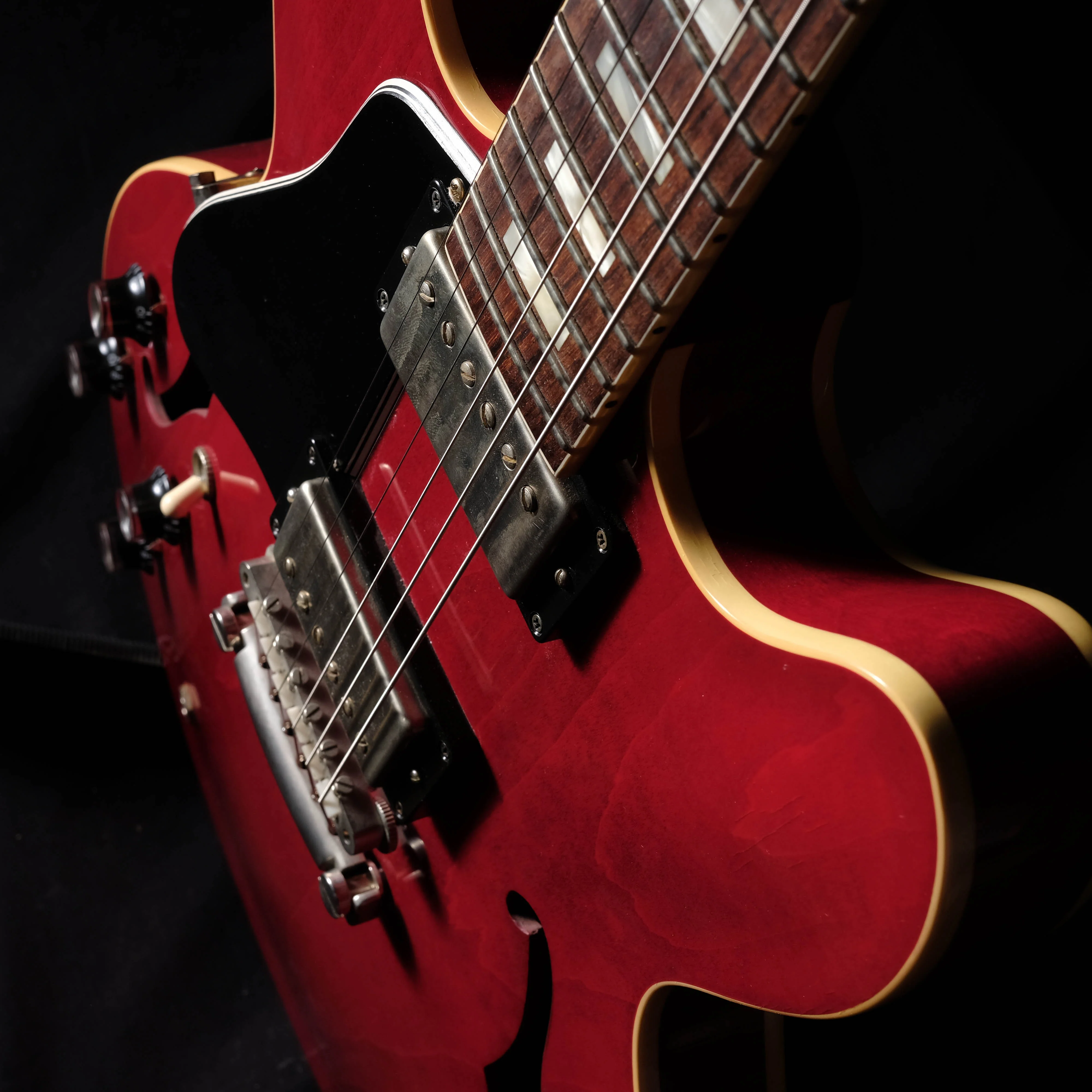 Pre Owned '15 Gibson Memphis '63 Reissue Block Inlay ES-335TDC Left Handed Cherry OHSC - Image 5