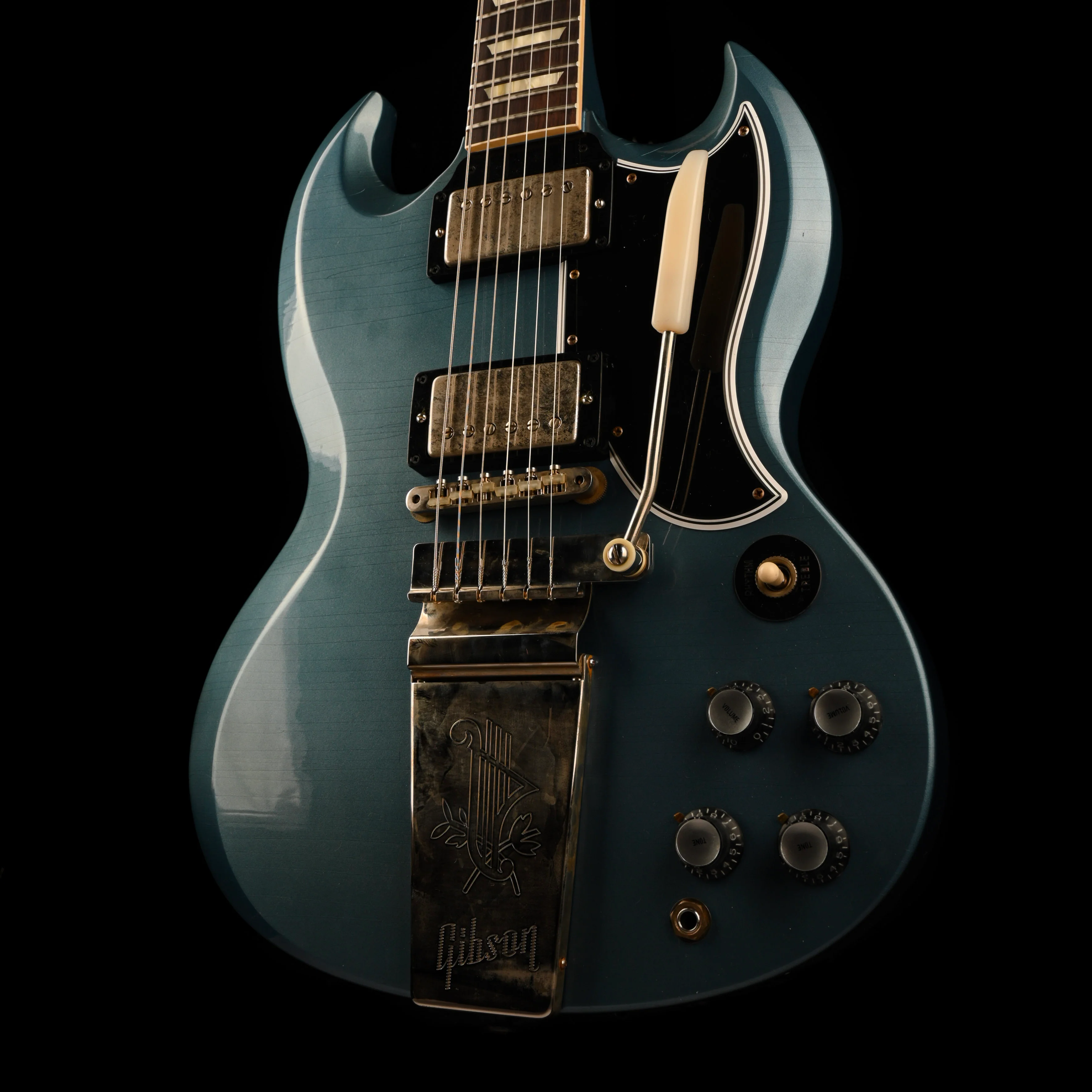 Gibson Custom Shop 1964 SG Standard Reissue with Maestro Ultra Light Aged Pelham Blue With Case - Image 6