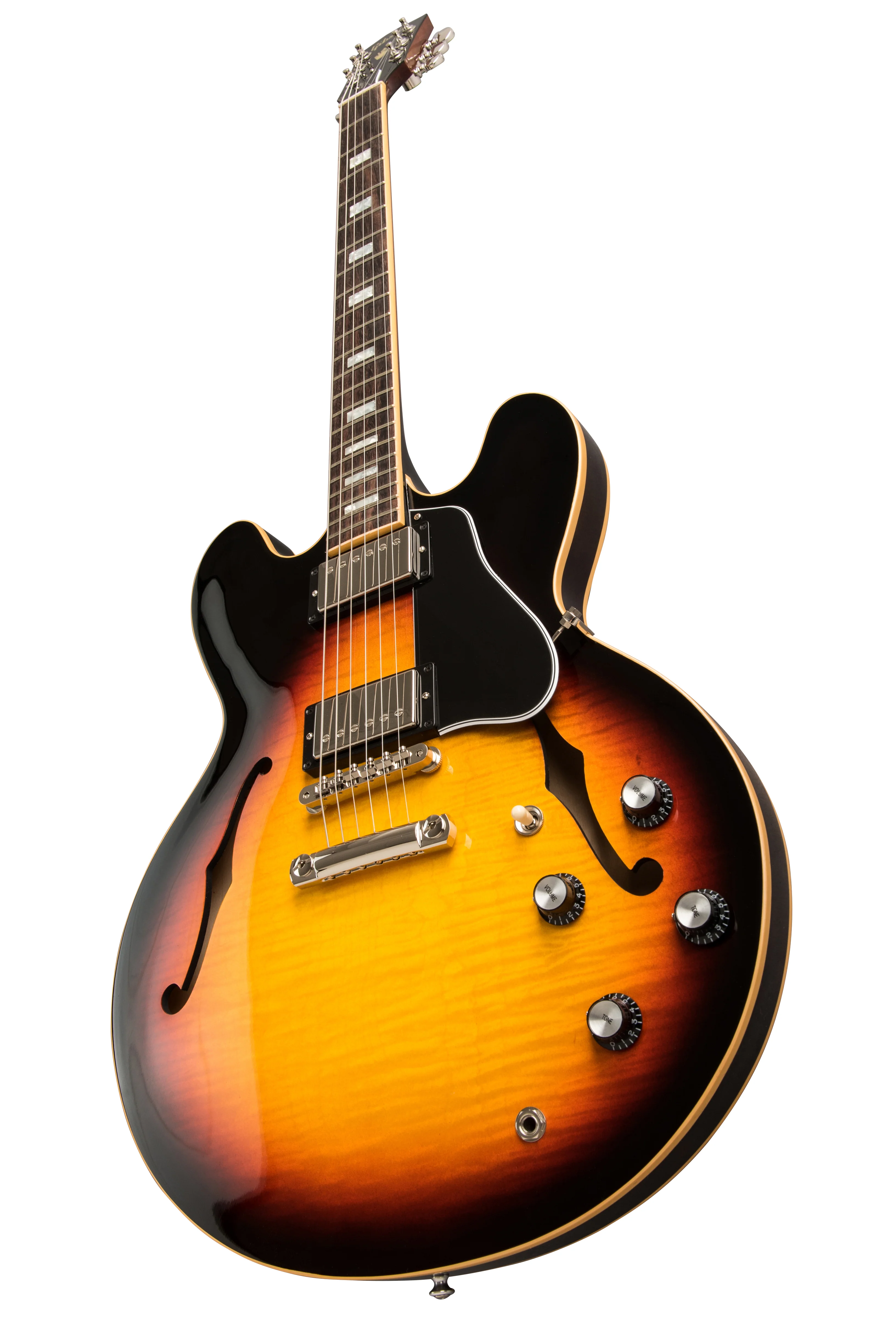 Gibson ES-335 Figured Sunset Burst Electric Guitar With Case - Image 3