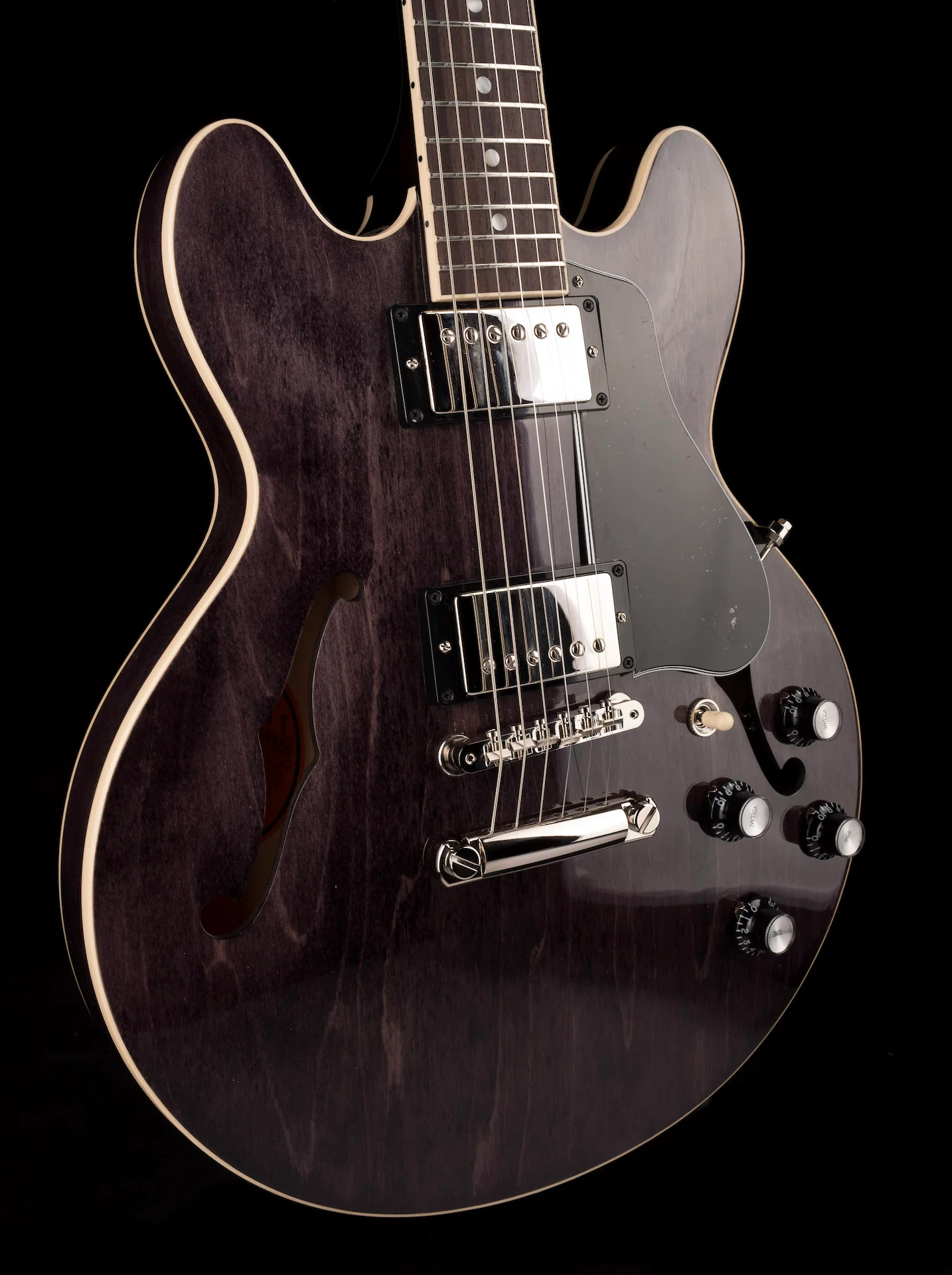 Gibson ES-339 Trans Ebony Electric Guitar with Case - Image 11