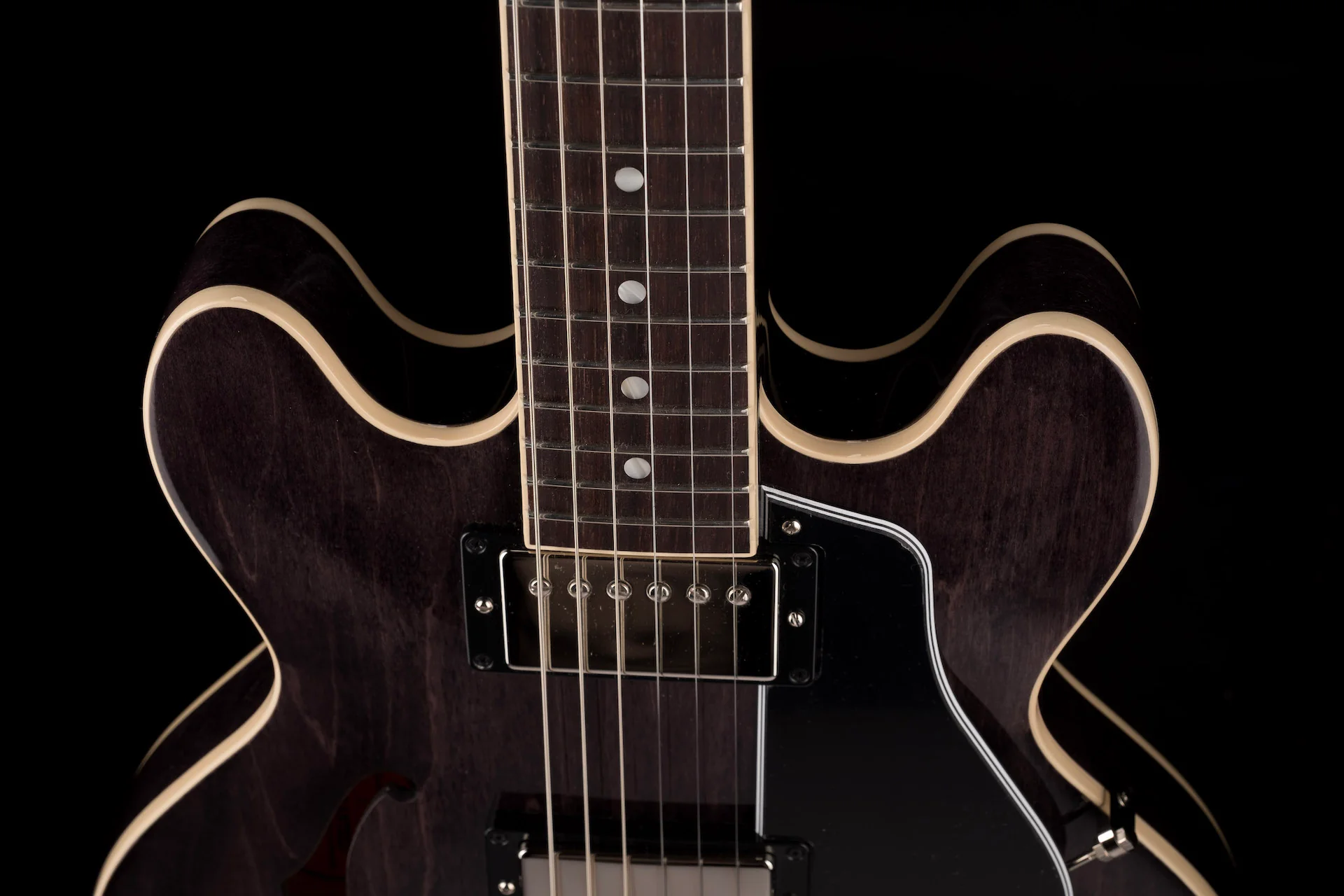 Gibson ES-339 Trans Ebony Electric Guitar with Case - Image 3