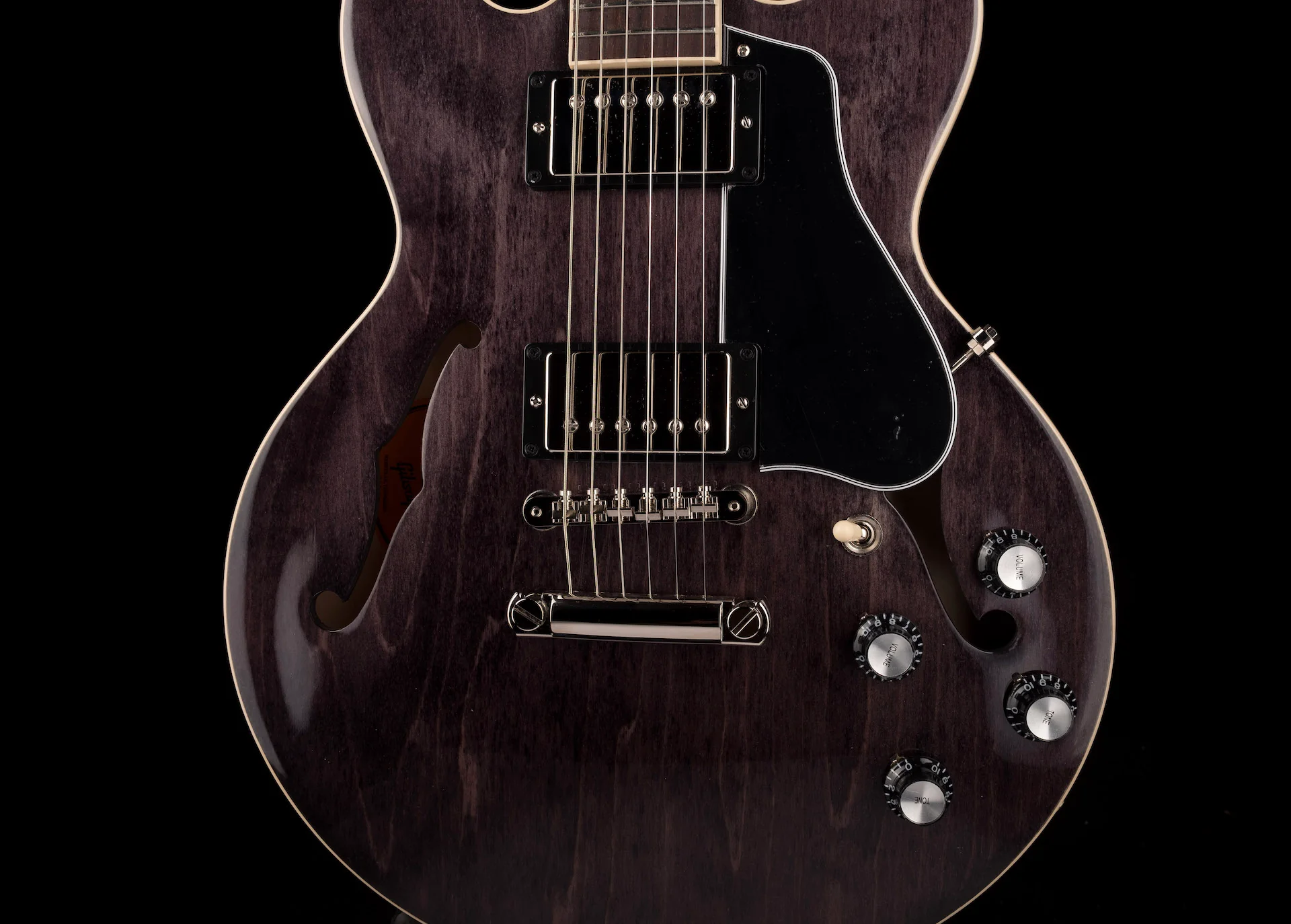 Gibson ES-339 Trans Ebony Electric Guitar with Case - Image 6