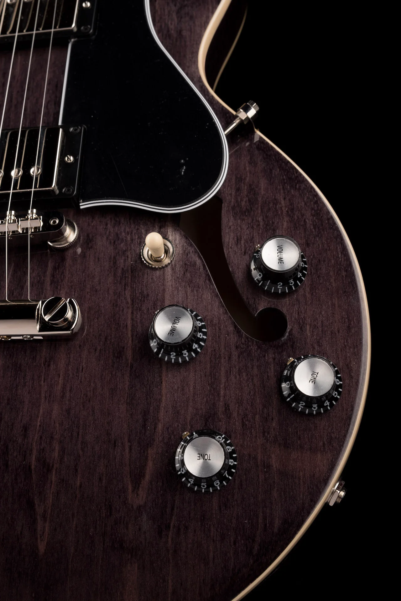 Gibson ES-339 Trans Ebony Electric Guitar with Case - Image 8