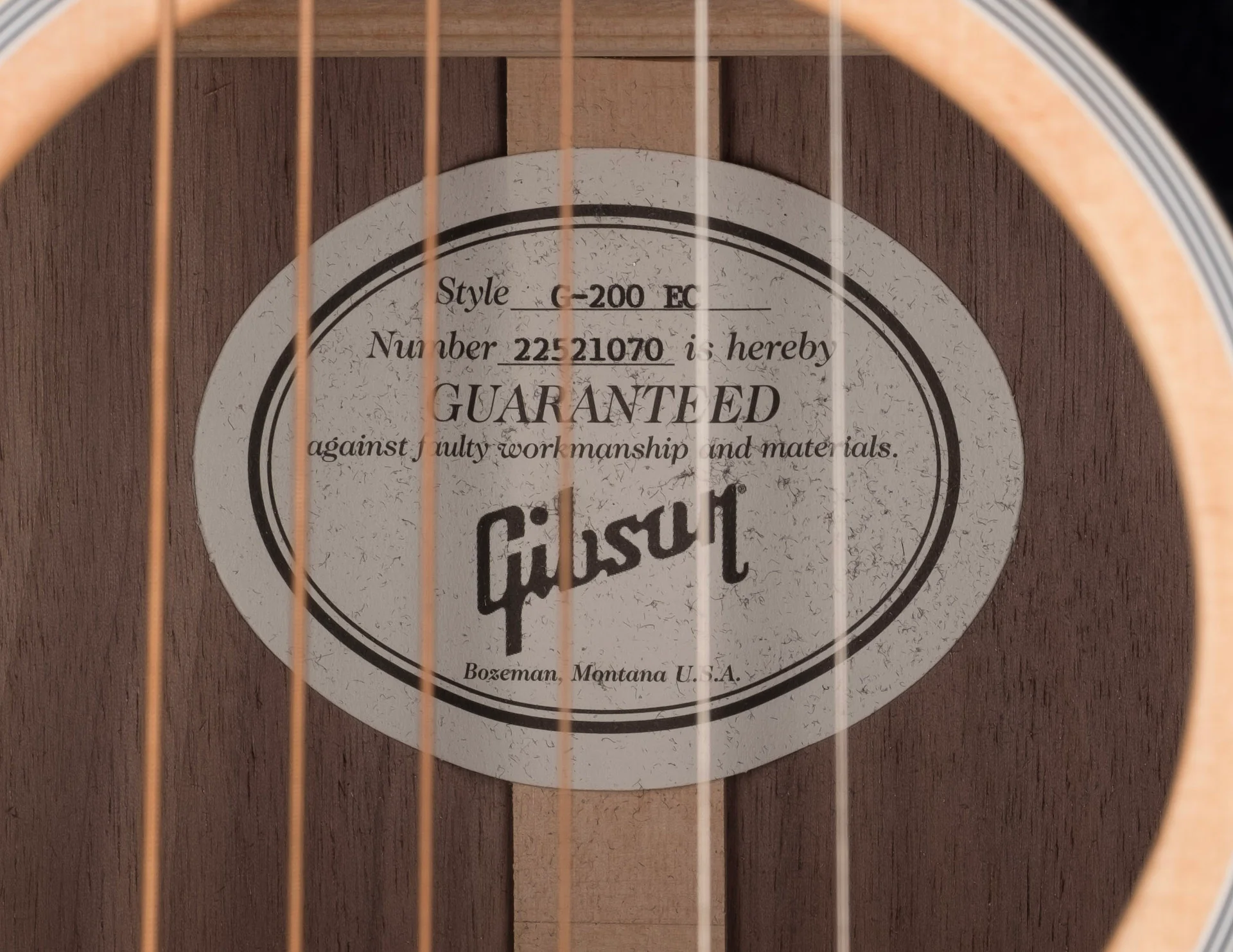 Gibson G-200 Acoustic-Electric Guitar With Gig Bag - Image 8