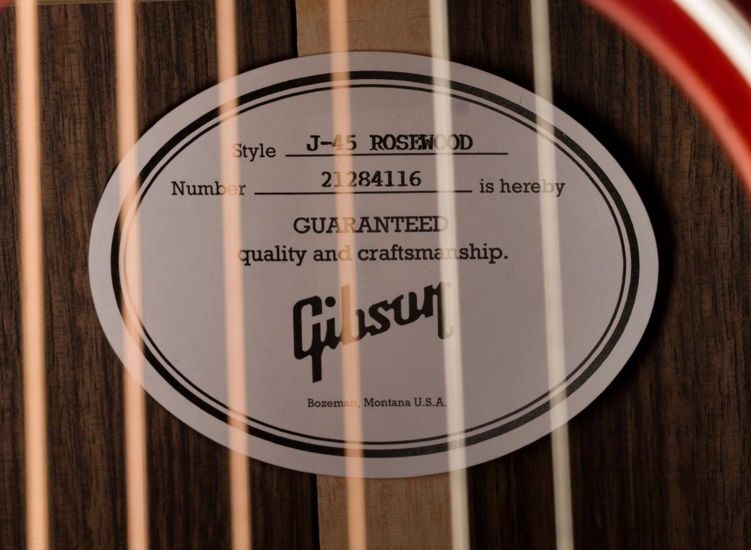 Gibson J-45 Standard Rosewood, Rosewood Burst With Case - Image 12