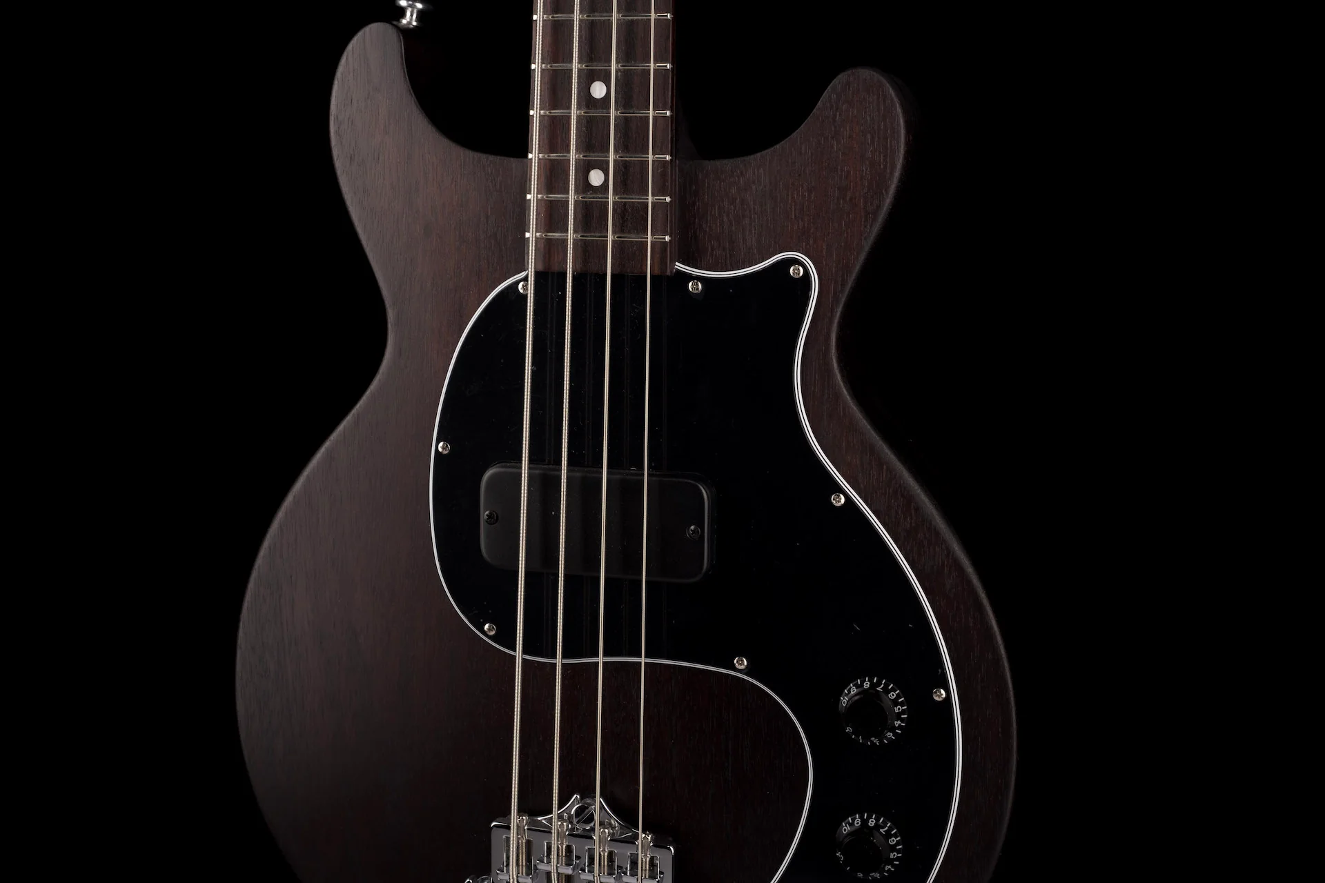Gibson Les Paul Junior Tribute Worn Ebony DC Bass With Bag - Image 6