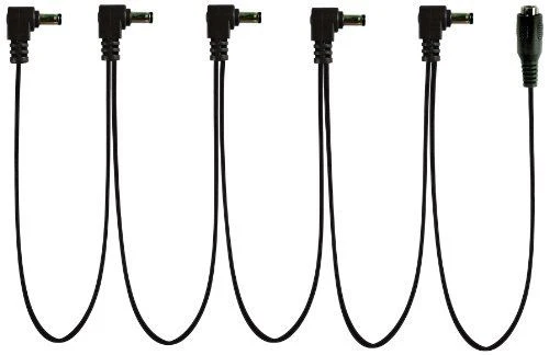 Godlyke Power-All System C-5/R 5-Connector Right Angle Daisy Chain Cable Black