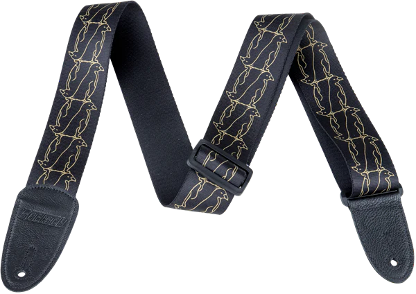 Gretsch Alternating Black Penguins Strap Gold