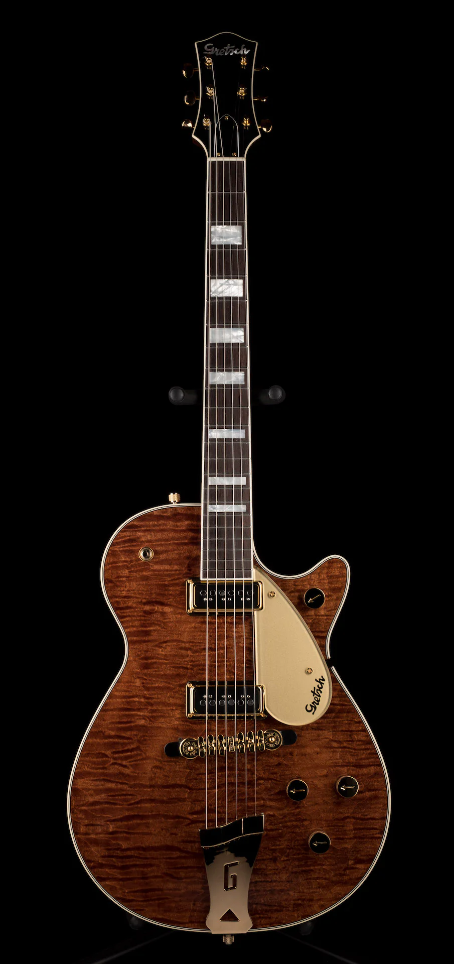 Gretsch Custom Shop Masterbuilt G6128CS 1954 Duo Jet NOS Brazilian Rosewood Curly Maple Walnut Stain - Image 2
