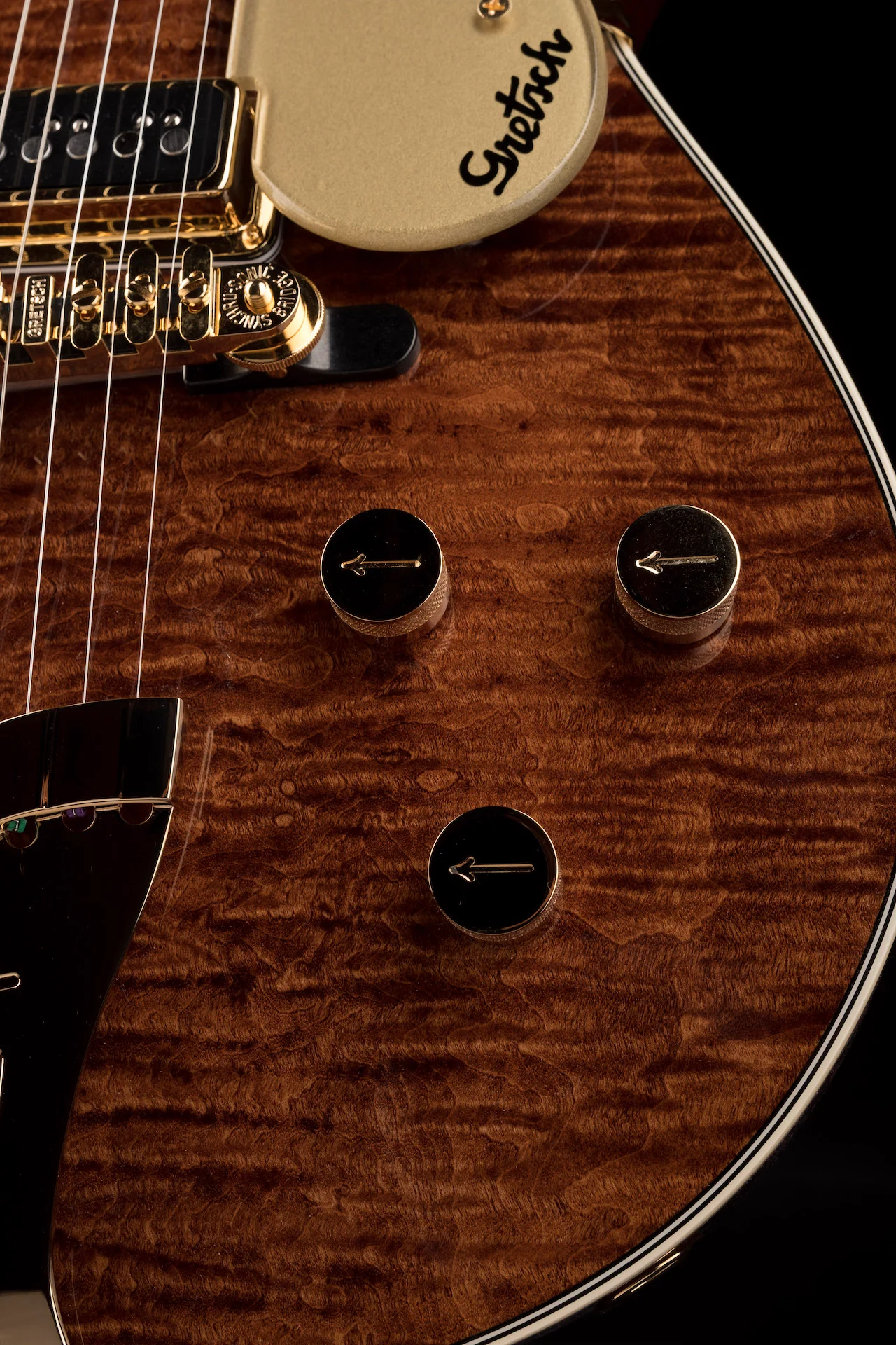 Gretsch Custom Shop Masterbuilt G6128CS 1954 Duo Jet NOS Brazilian Rosewood Curly Maple Walnut Stain - Image 8