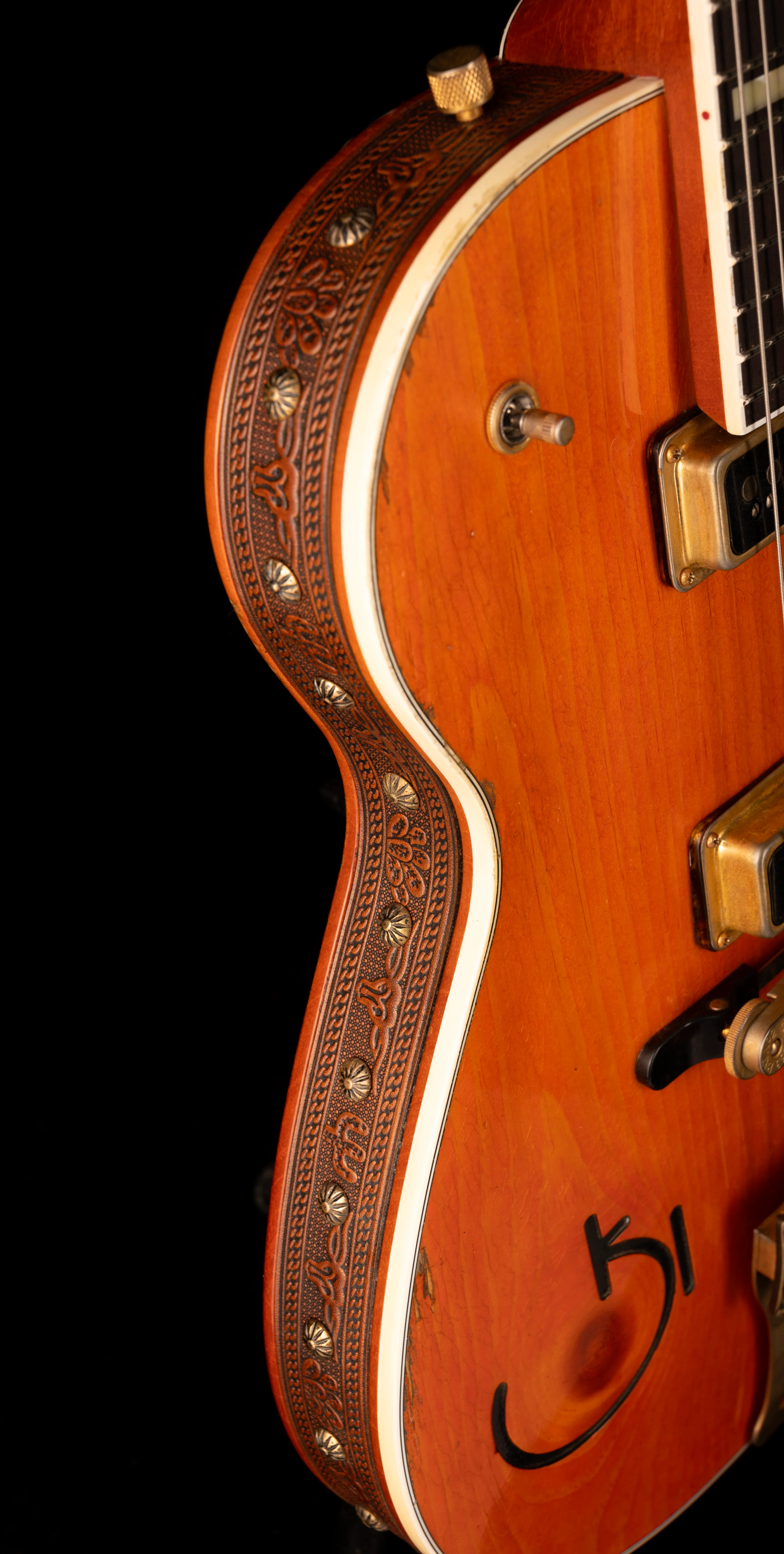 Gretsch Custom Shop Masterbuilt G6130CS 1954 Roundup Relic Knotty Pine Walnut Stain - Image 11