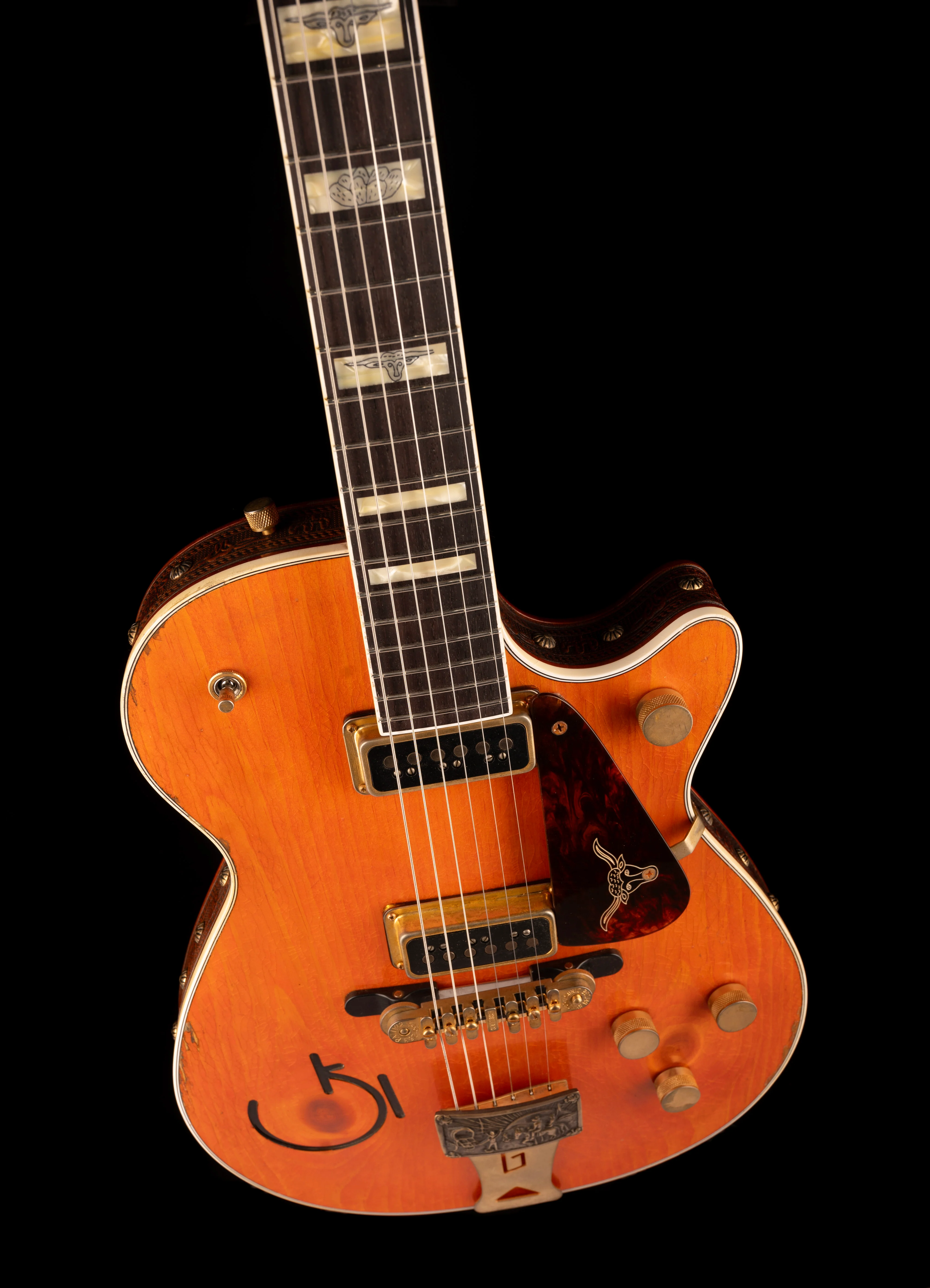 Gretsch Custom Shop Masterbuilt G6130CS 1954 Roundup Relic Knotty Pine Walnut Stain - Image 4