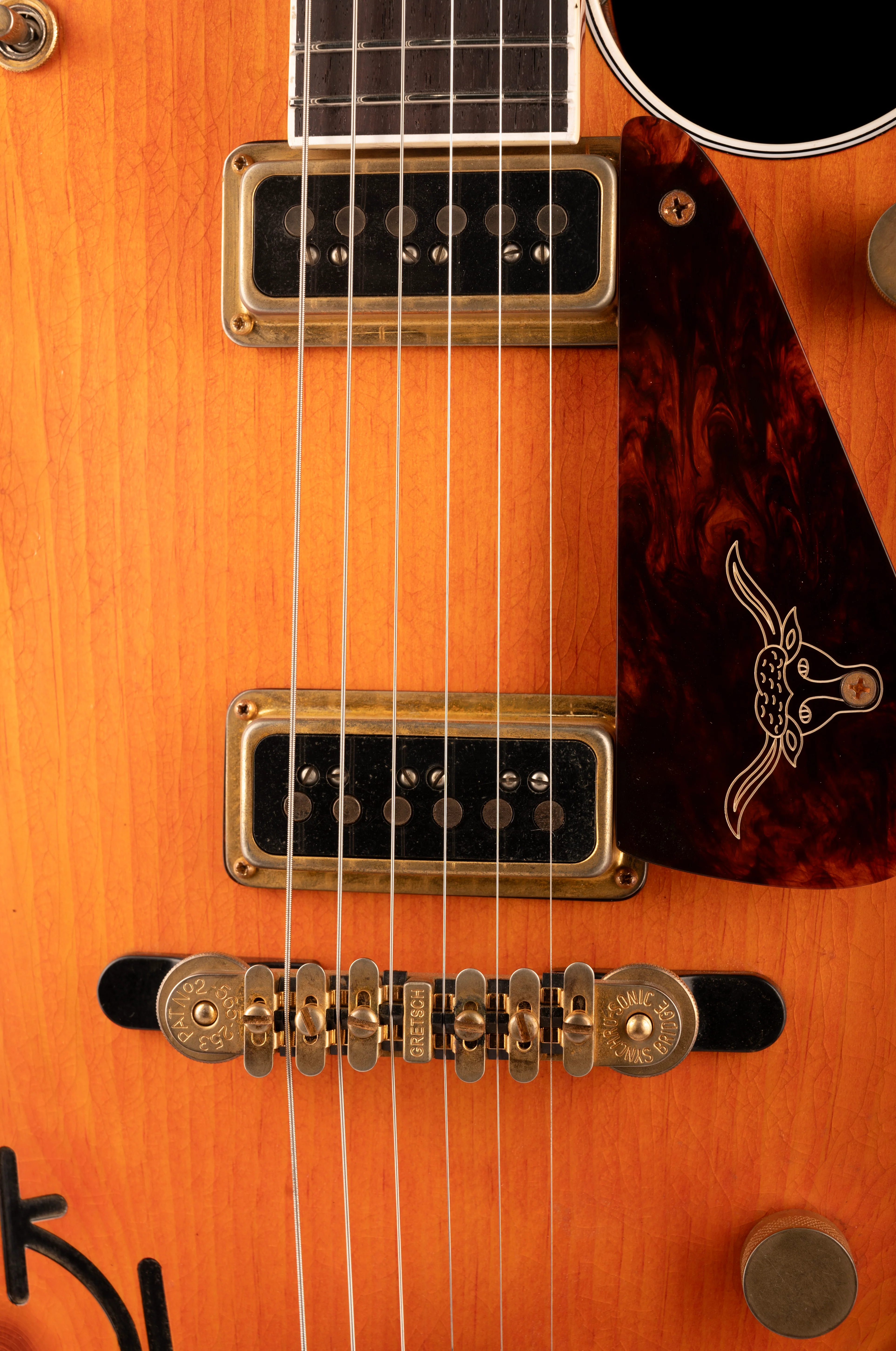 Gretsch Custom Shop Masterbuilt G6130CS 1954 Roundup Relic Knotty Pine Walnut Stain - Image 7