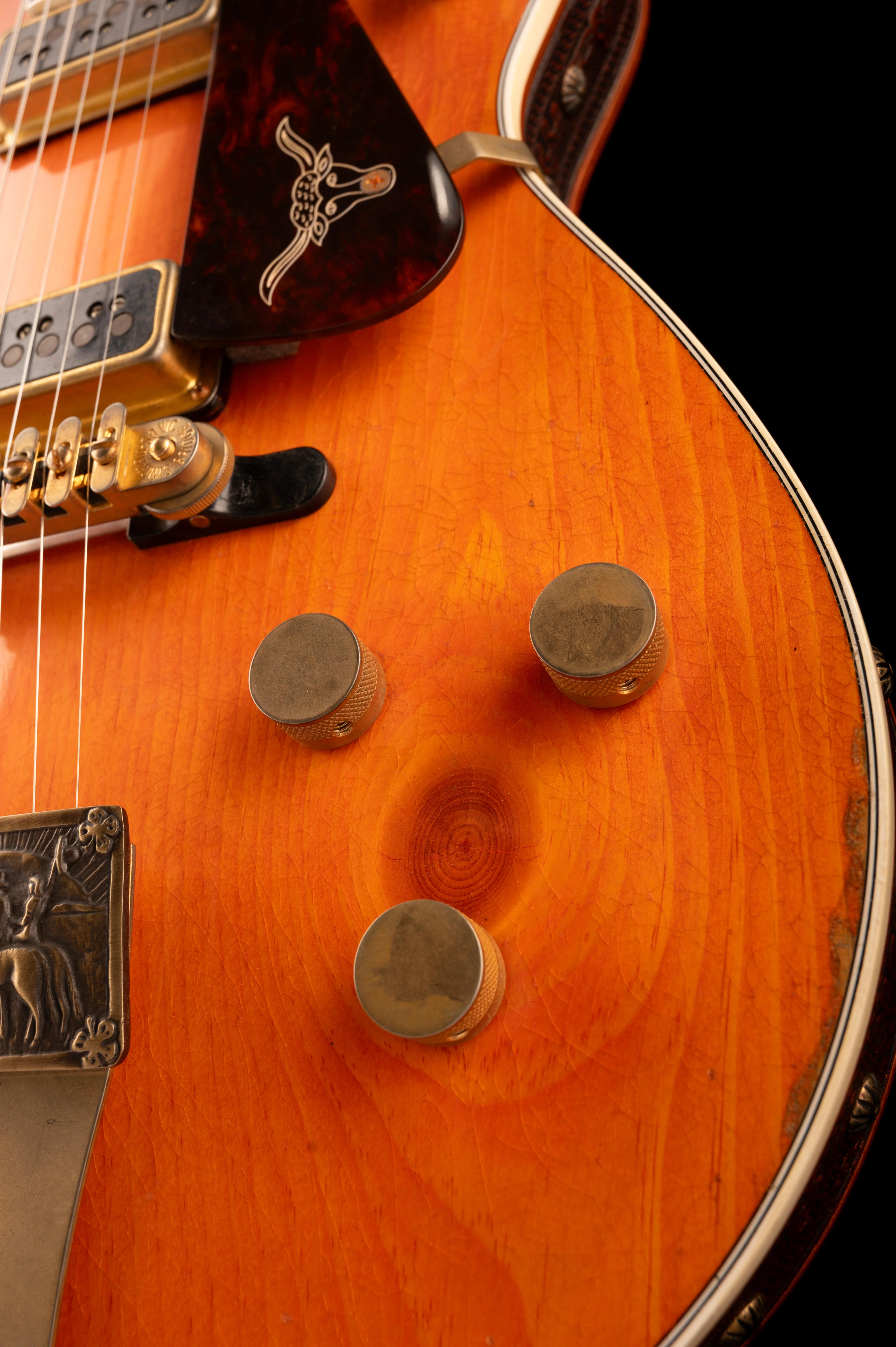 Gretsch Custom Shop Masterbuilt G6130CS 1954 Roundup Relic Knotty Pine Walnut Stain - Image 8