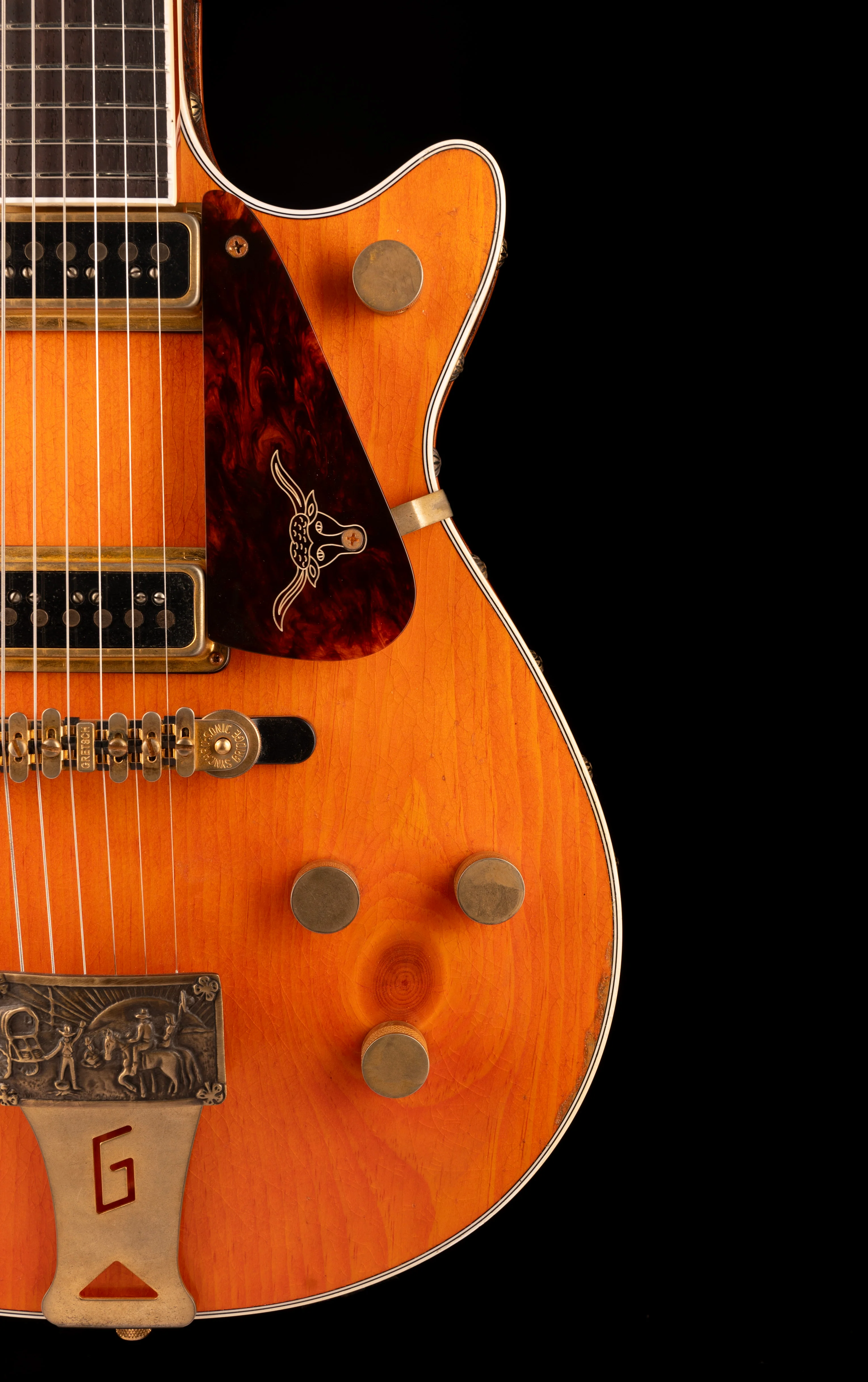 Gretsch Custom Shop Masterbuilt G6130CS 1954 Roundup Relic Knotty Pine Walnut Stain - Image 9