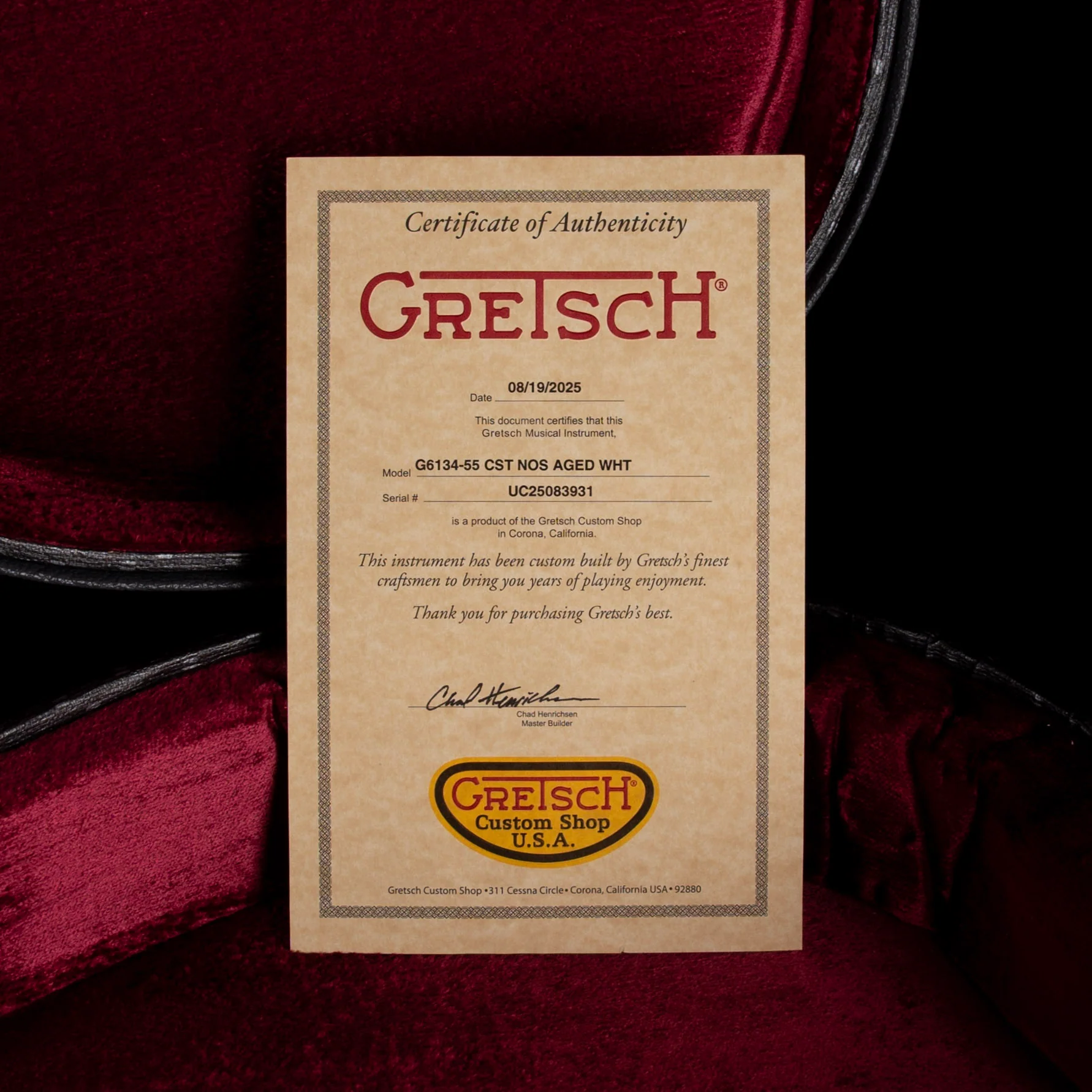 Gretsch Custom Shop Masterbuilt G6134-55 1955 White Penguin NOS Brazilian Rosewood Aged White - Image 15