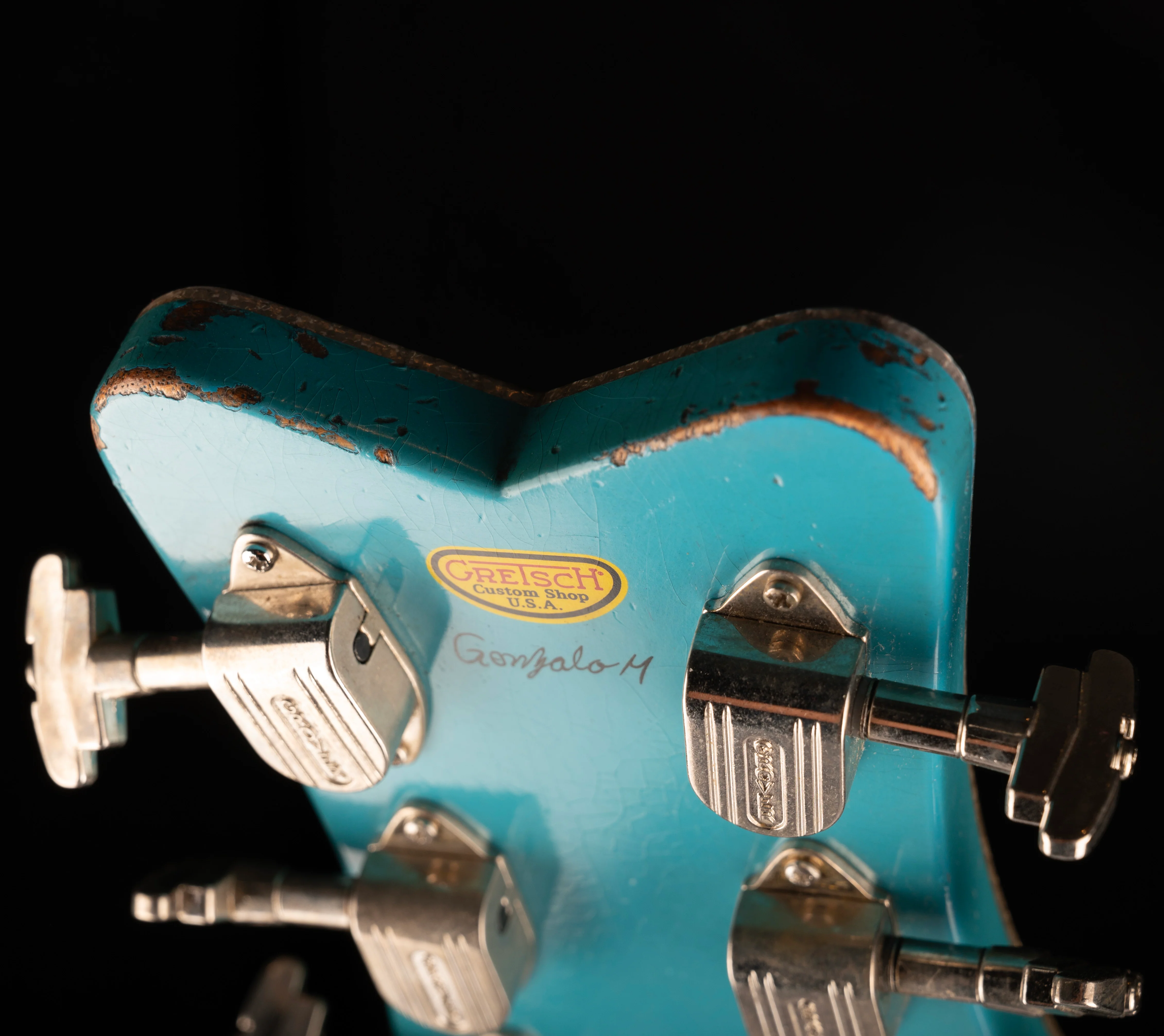 Gretsch Custom Shop Masterbuilt G6134CS 1955 Taos Turquoise Penguin Relic - Image 15