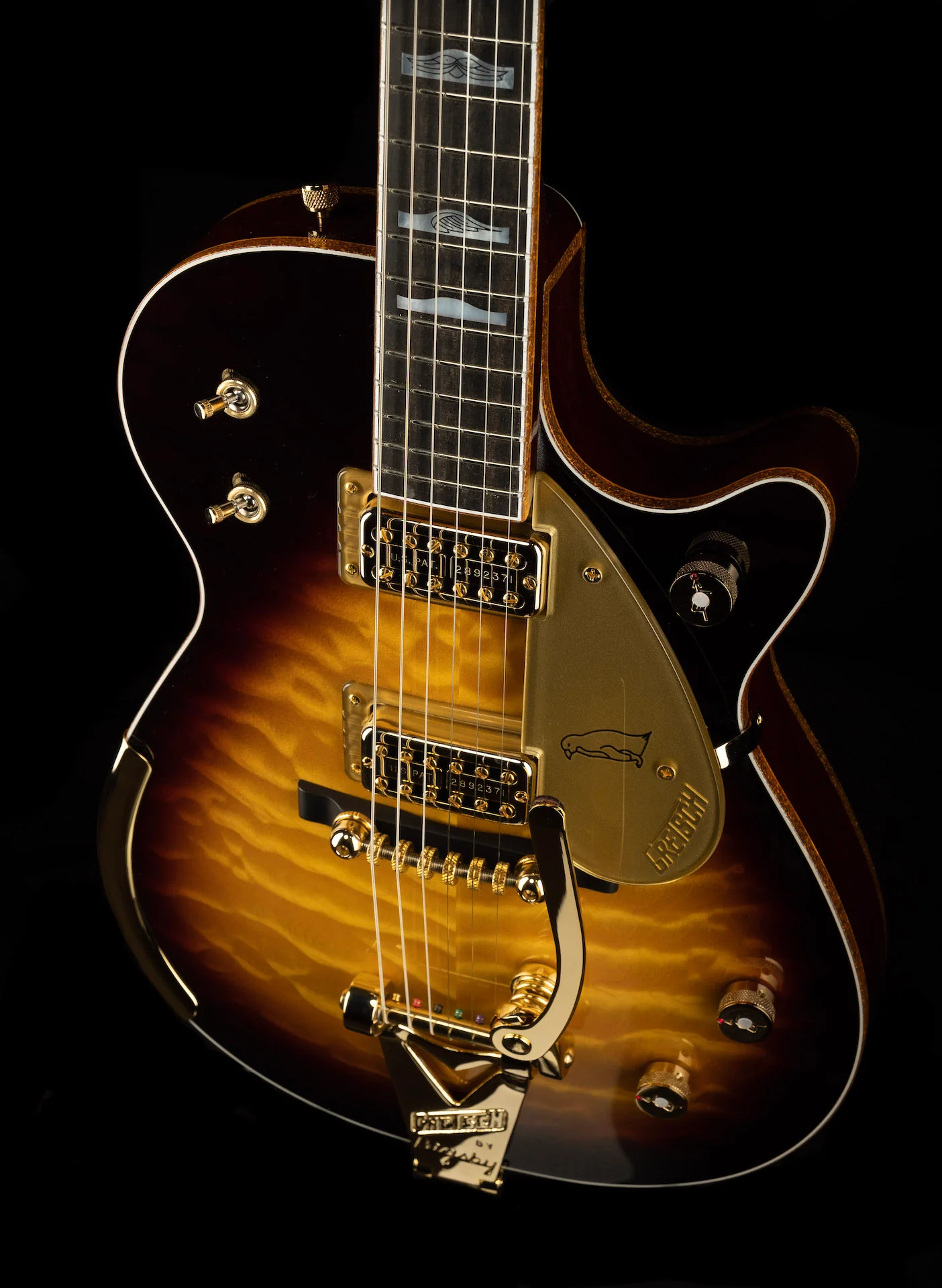 Gretsch Custom Shop Masterbuilt Stephen Stern 1959 Penguin Quilt Maple Top NOS 2-Tone Sunburst - Image 3