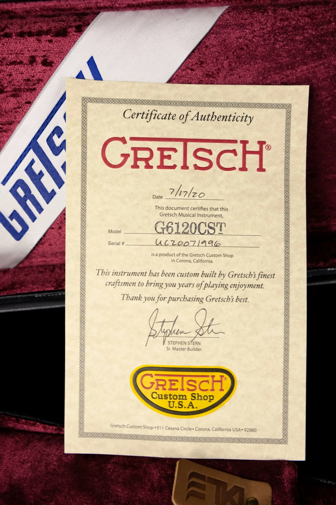 Gretsch Custom Shop Masterbuilt Stephen Stern G6120CS '62 Doublecut Closet Classic Dark Amber Natural Electric Guitar With Case - Image 21