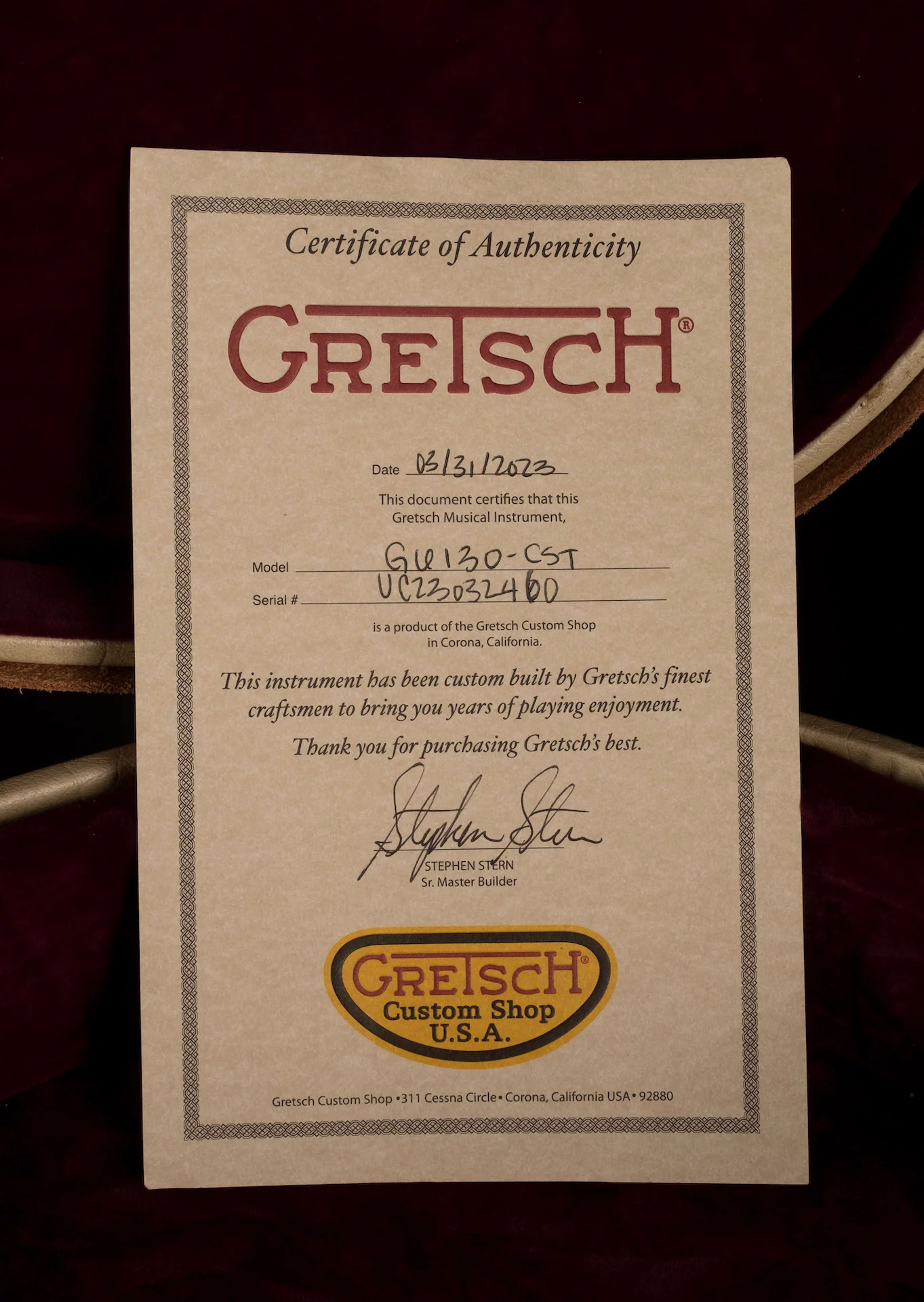 Gretsch Custom Shop Masterbuilt Stephen Stern G6130-CST Leather Roundup Closet Classic - Image 24