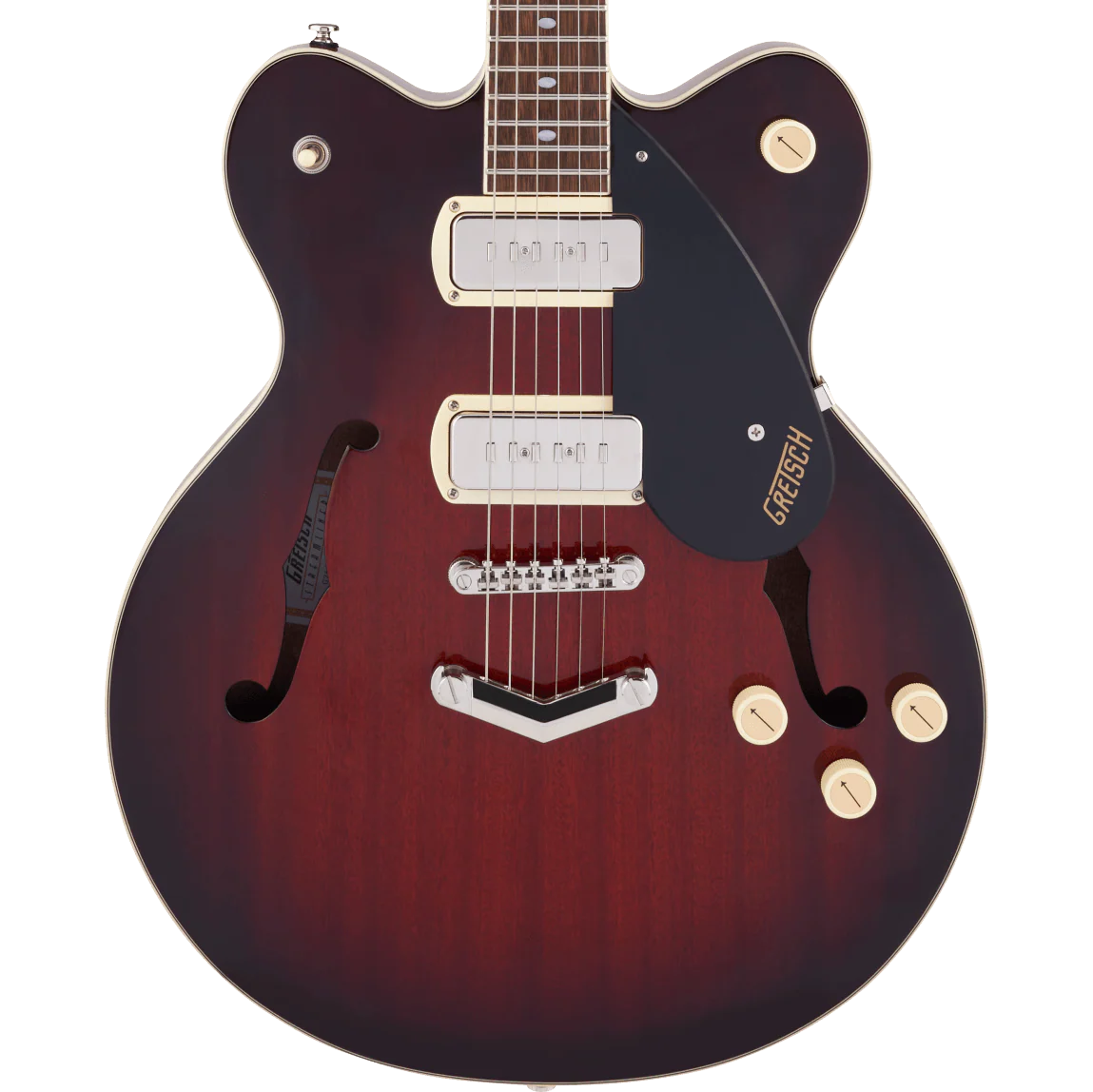 Gretsch G2622-P90 Streamliner Center Block Double-Cut P90 with V-Stoptail Claret Burst Electric Guitar