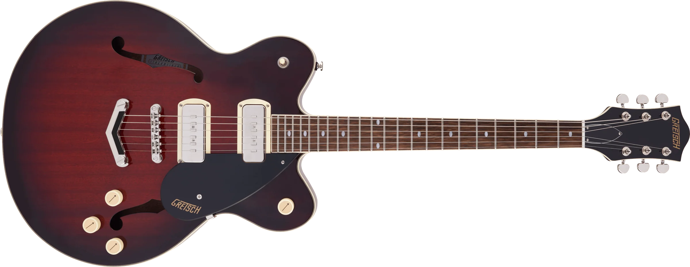 Gretsch G2622-P90 Streamliner Center Block Double-Cut P90 with V-Stoptail Claret Burst Electric Guitar - Image 2