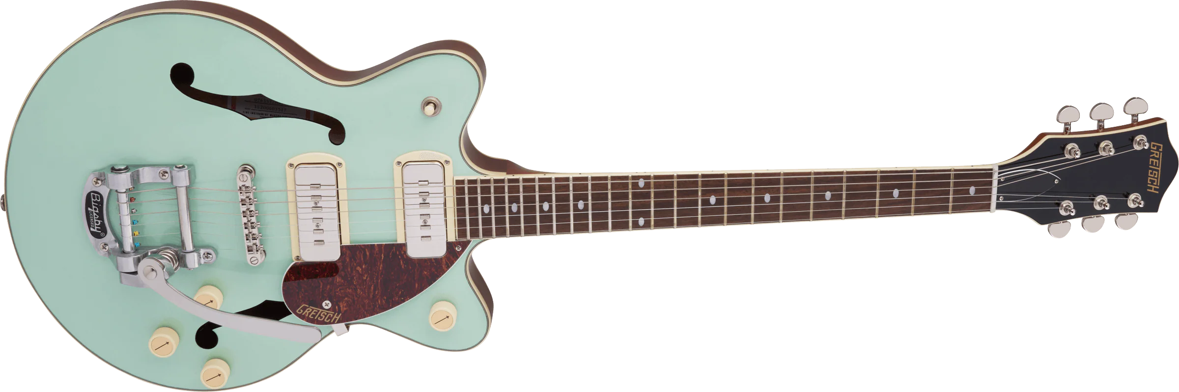 Gretsch G2655T-P90 Streamliner Center Block Jr. Double-Cut with Bigsby Two-Tone Mint Metallic - Image 4
