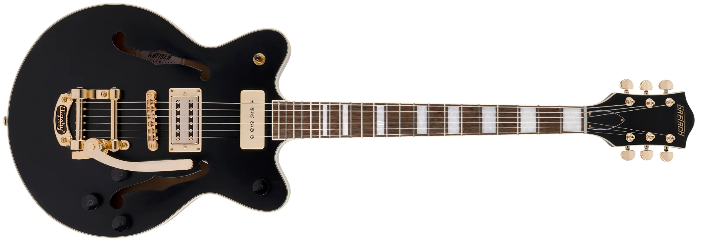 DISC - Gretsch G2655TG-P90  Limited Edition Streamliner Center Block Jr. w/ Bigsby Matte Black Electric Guitar - Image 2