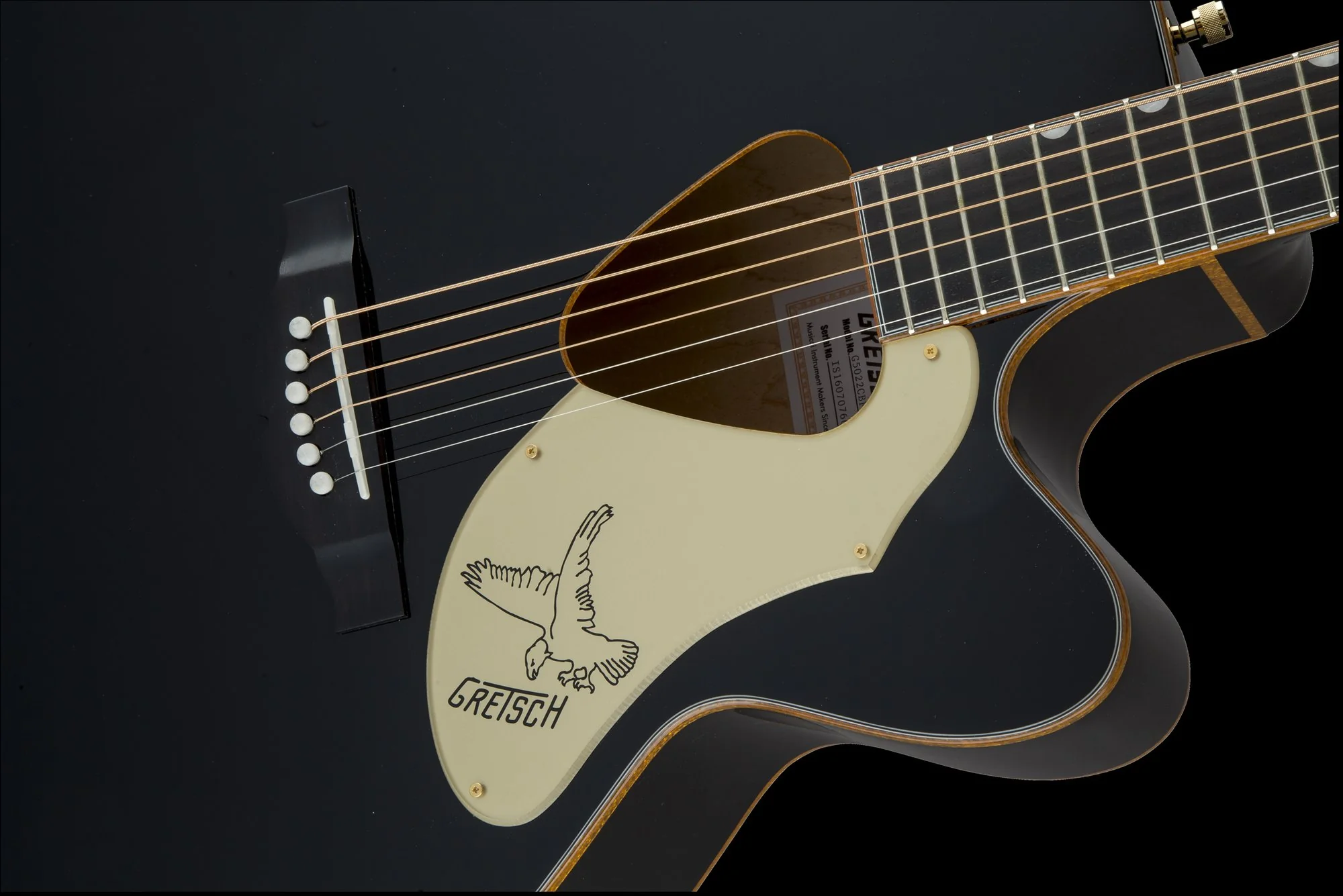 Gretsch G5022CBFE Rancher Falcon Jumbo Cutaway Acoustic Electric Guitar Black - Image 10