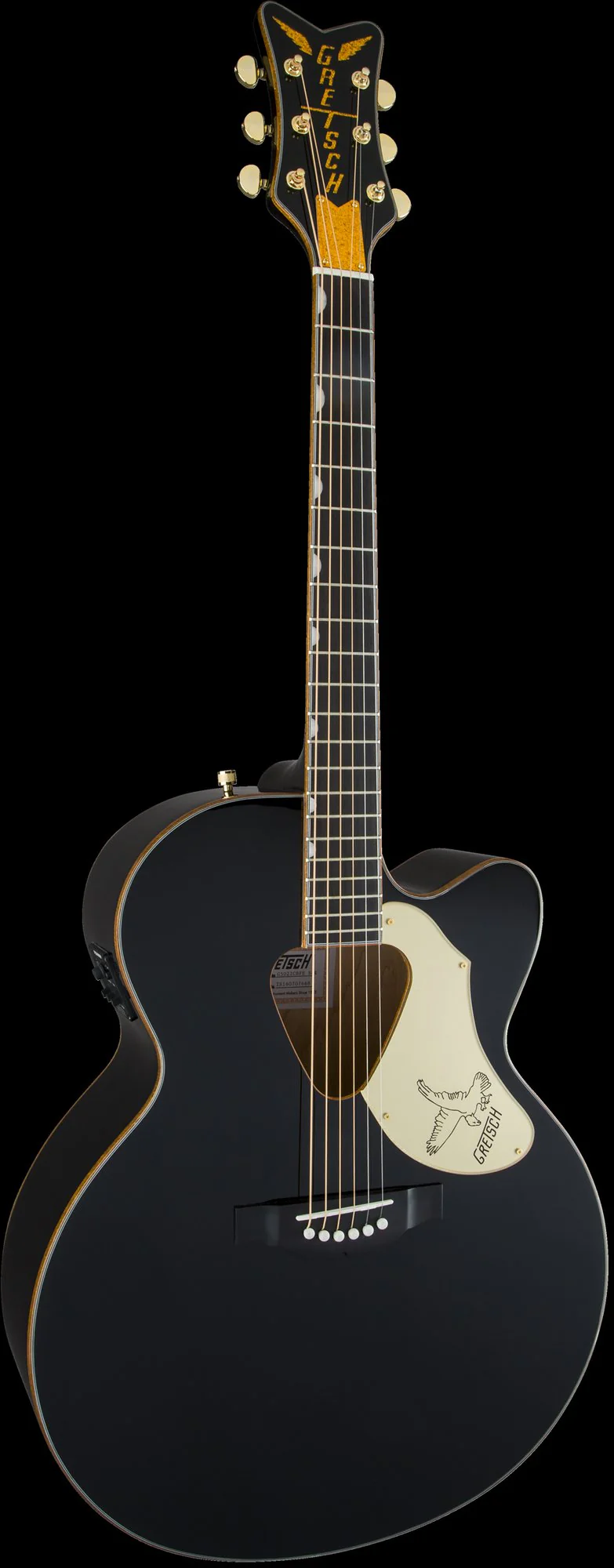 Gretsch G5022CBFE Rancher Falcon Jumbo Cutaway Acoustic Electric Guitar Black - Image 4