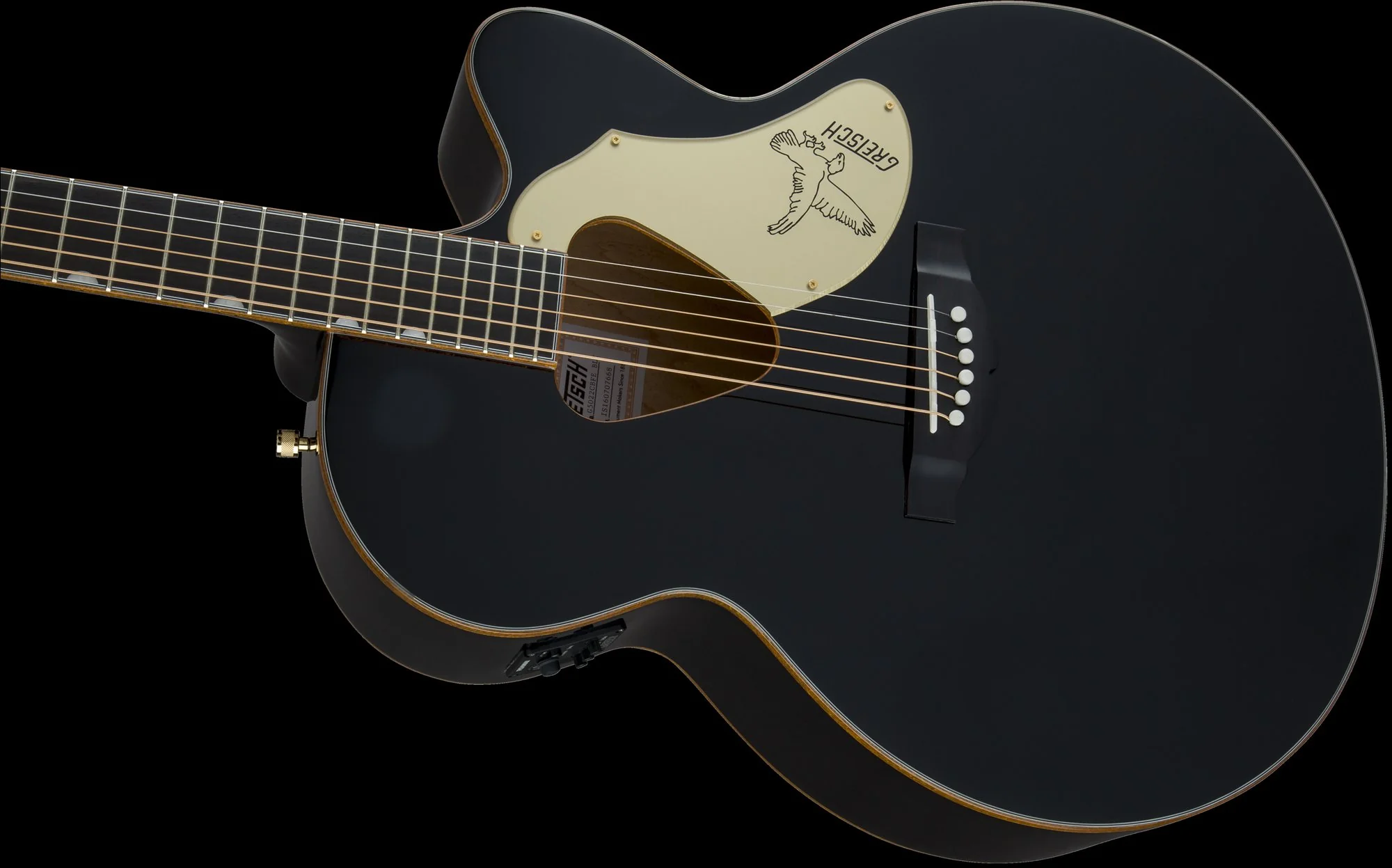 Gretsch G5022CBFE Rancher Falcon Jumbo Cutaway Acoustic Electric Guitar Black - Image 8