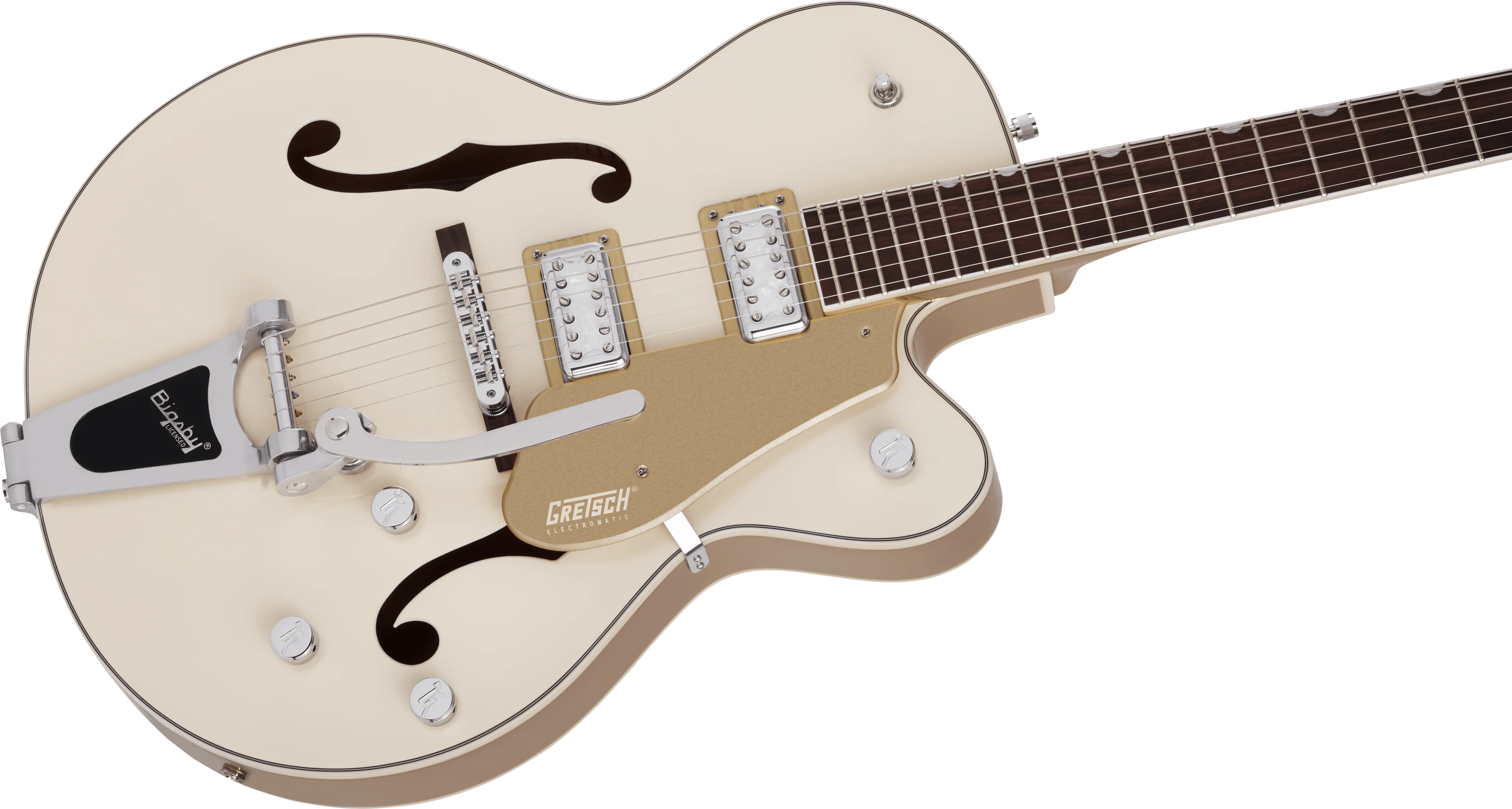Gretsch G5410T Limited Edition Electromatic Tri-Five Hollow Body with Bigsby Two-Tone Vintage White/Casino Gold - Image 5