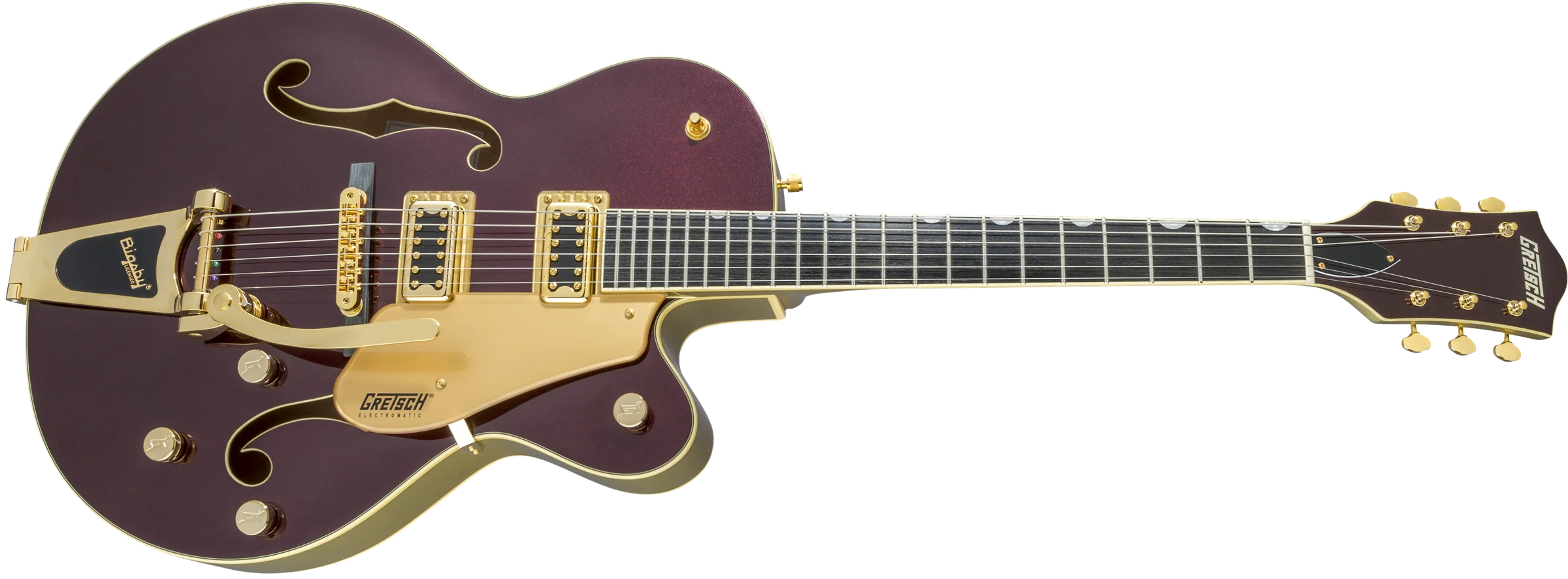DISC - Gretsch G5420TG Electromatic 135th Anniversary Limited Edition Hollow Body Single-Cut with Bigsby Two-Tone Dark Cherry Metallic/Casino Gold - Image 4