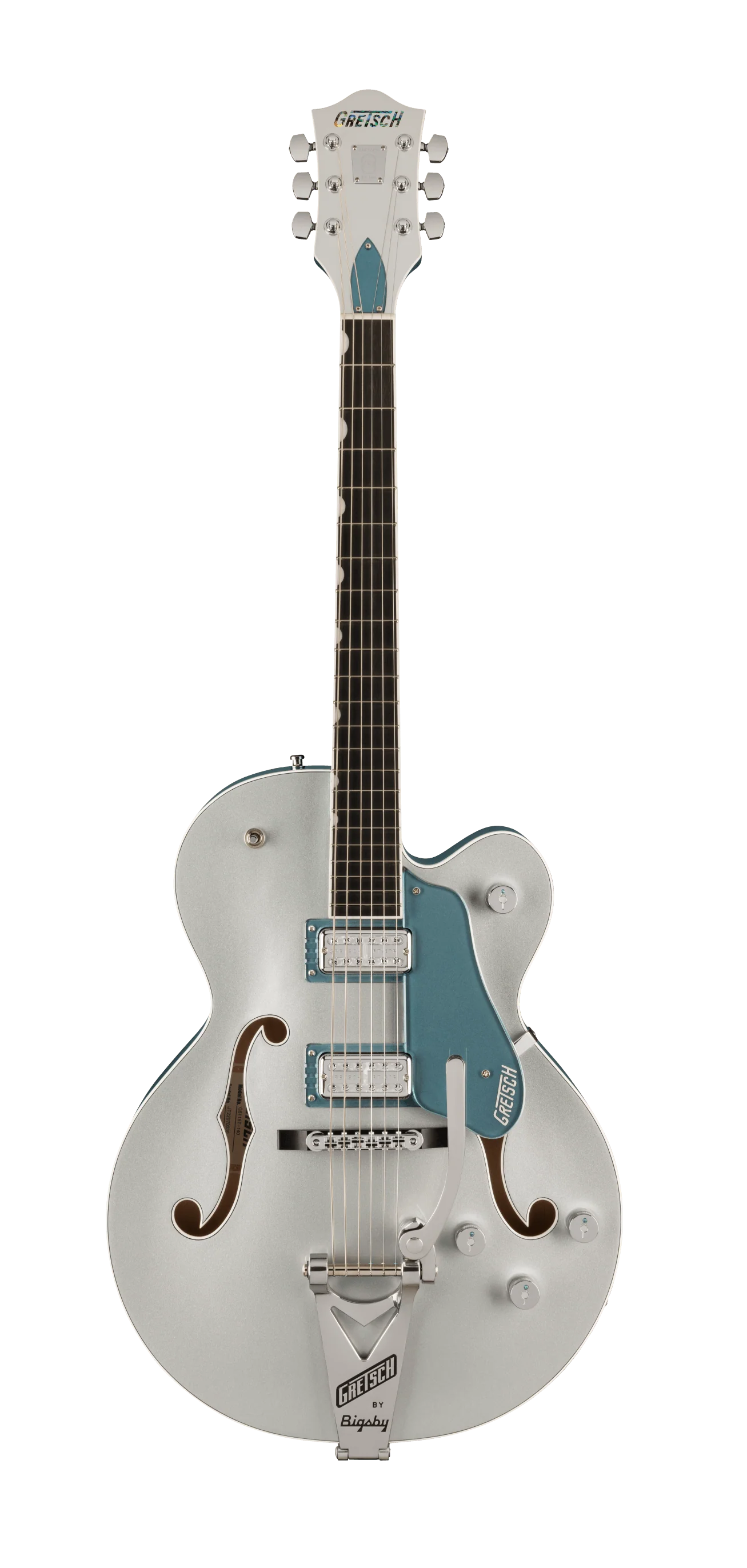 Gretsch G6118T-140 LTD 140th Double Platinum Anniversary With Bigsby Two-Tone Pure Platinum/Stone Platinum With Case - Image 2