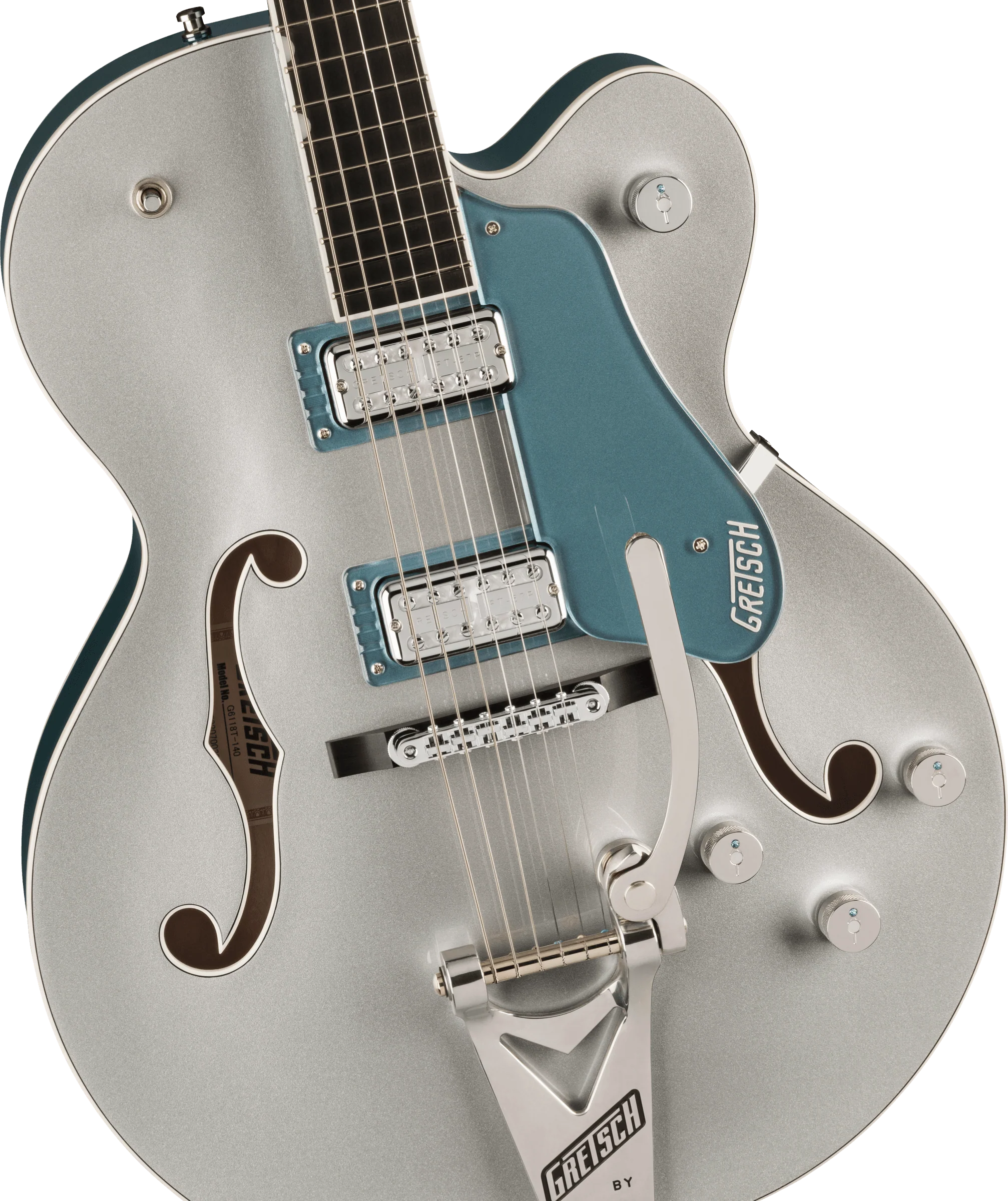 Gretsch G6118T-140 LTD 140th Double Platinum Anniversary With Bigsby Two-Tone Pure Platinum/Stone Platinum With Case - Image 3