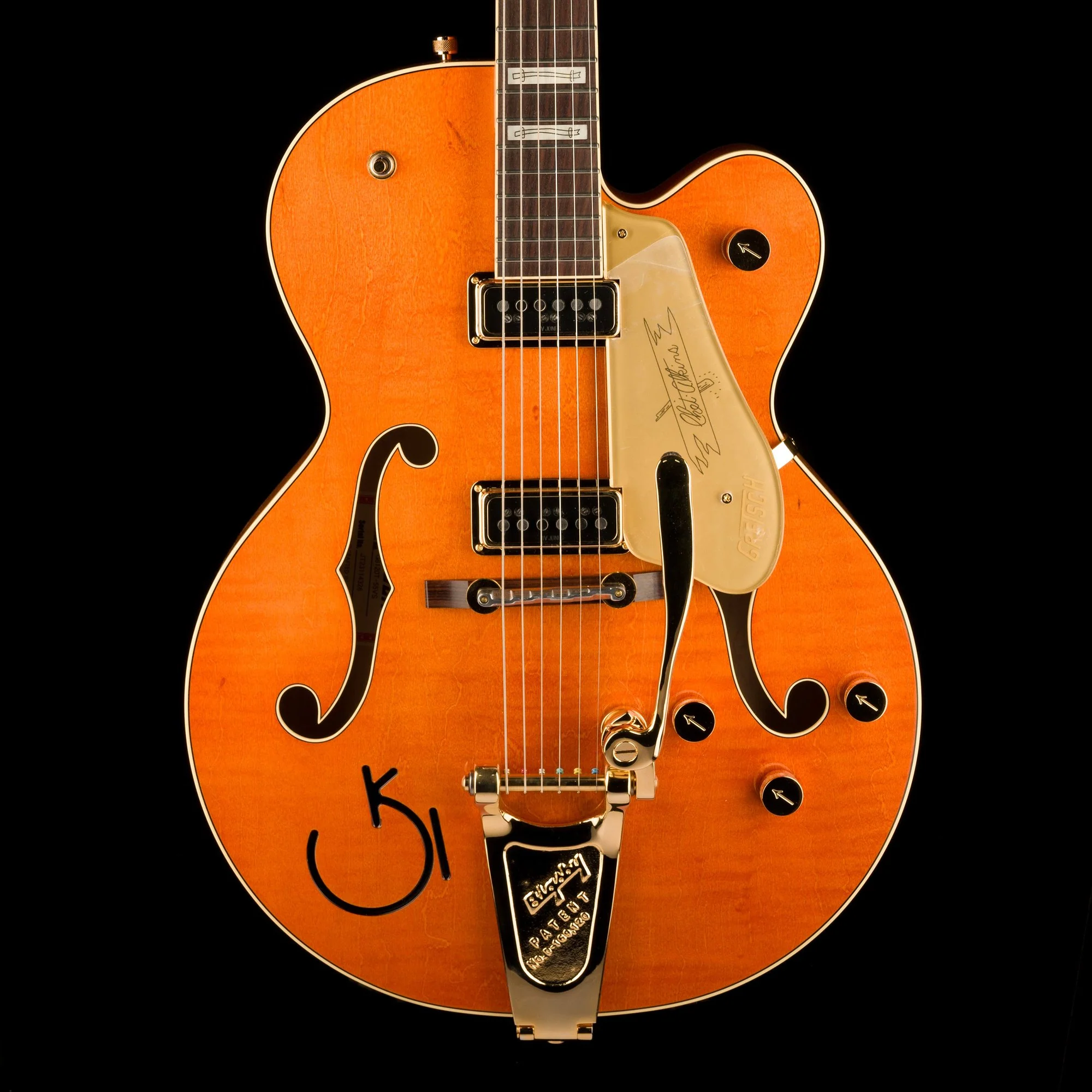 Gretsch G6120T-55 Vintage Select Edition '55 Chet Atkins Hollow Body with Bigsby Vintage Orange Stain Lacquer - Serial # JT23114326 - Demo
