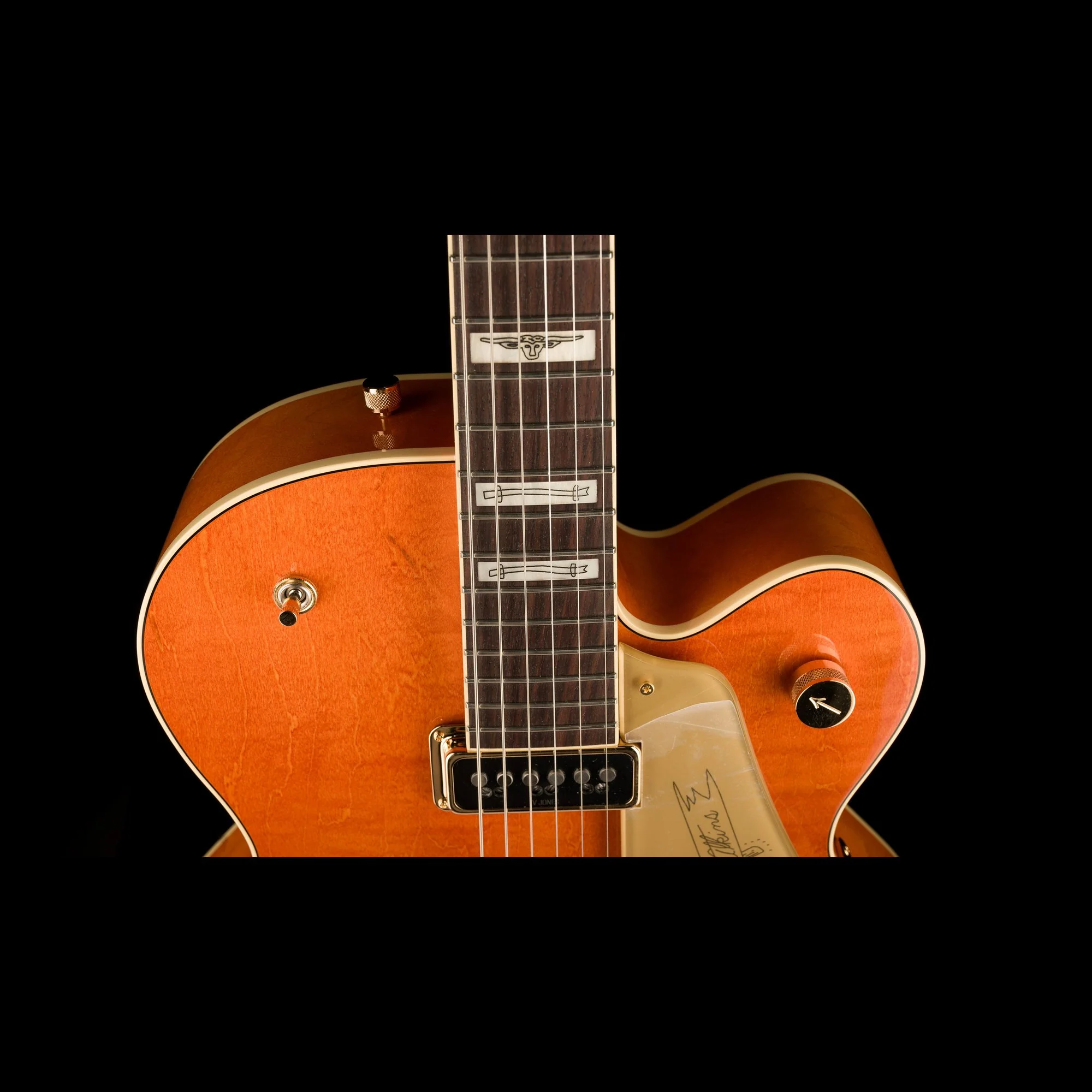 Gretsch G6120T-55 Vintage Select Edition '55 Chet Atkins Hollow Body with Bigsby Vintage Orange Stain Lacquer - Serial # JT23114326 - Demo - Image 3