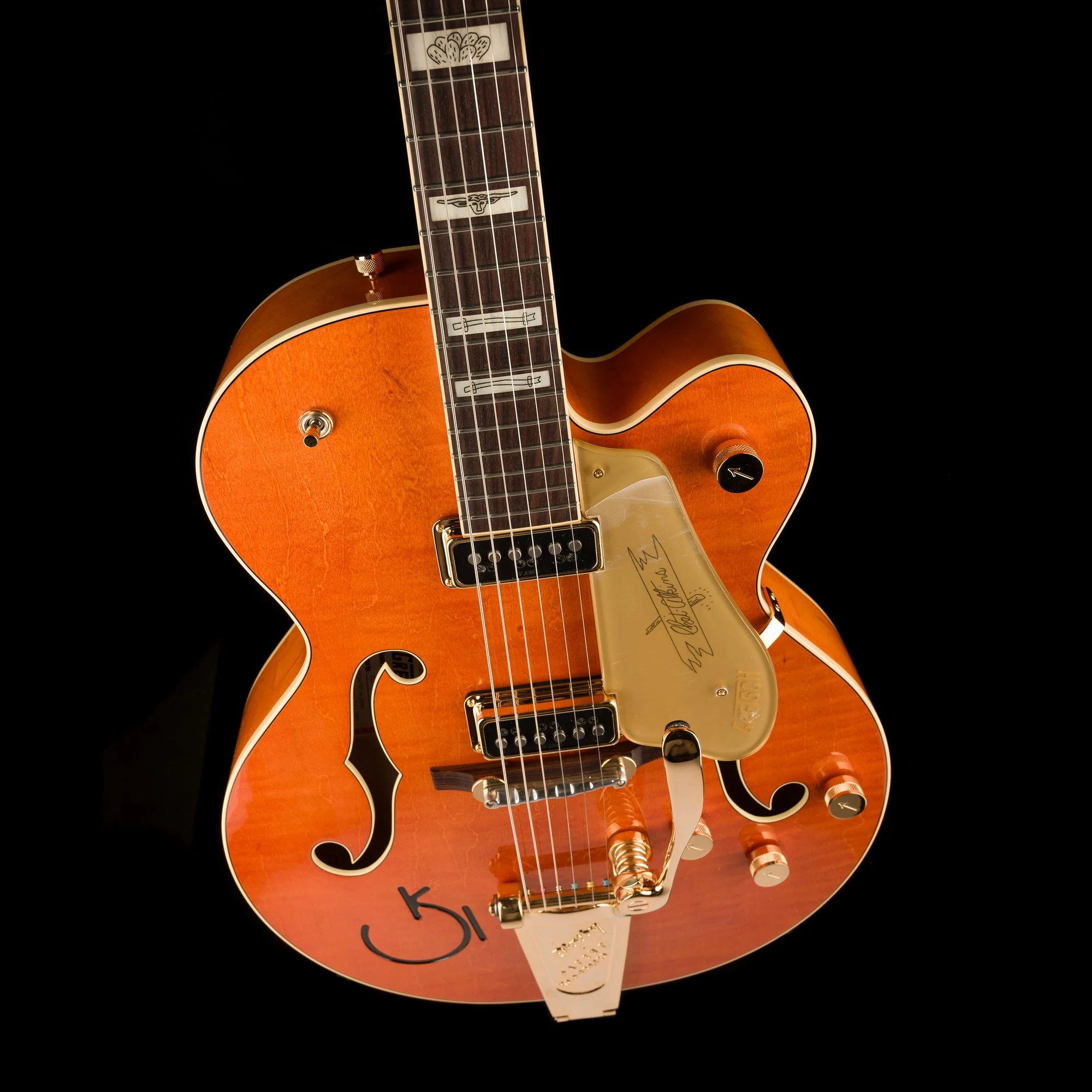 Gretsch G6120T-55 Vintage Select Edition '55 Chet Atkins Hollow Body with Bigsby Vintage Orange Stain Lacquer - Serial # JT23114326 - Demo - Image 4