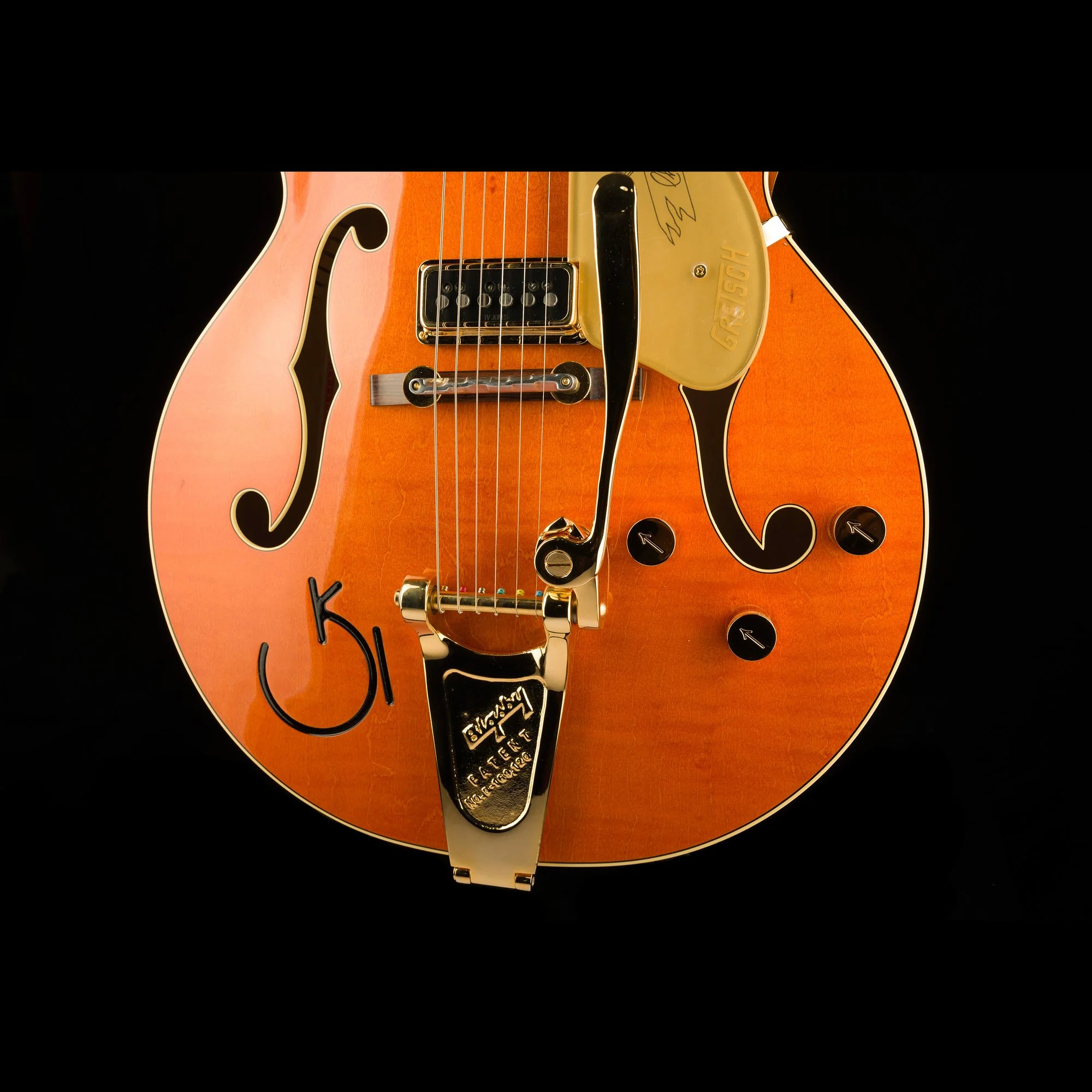 Gretsch G6120T-55 Vintage Select Edition '55 Chet Atkins Hollow Body with Bigsby Vintage Orange Stain Lacquer - Serial # JT23114326 - Demo - Image 5