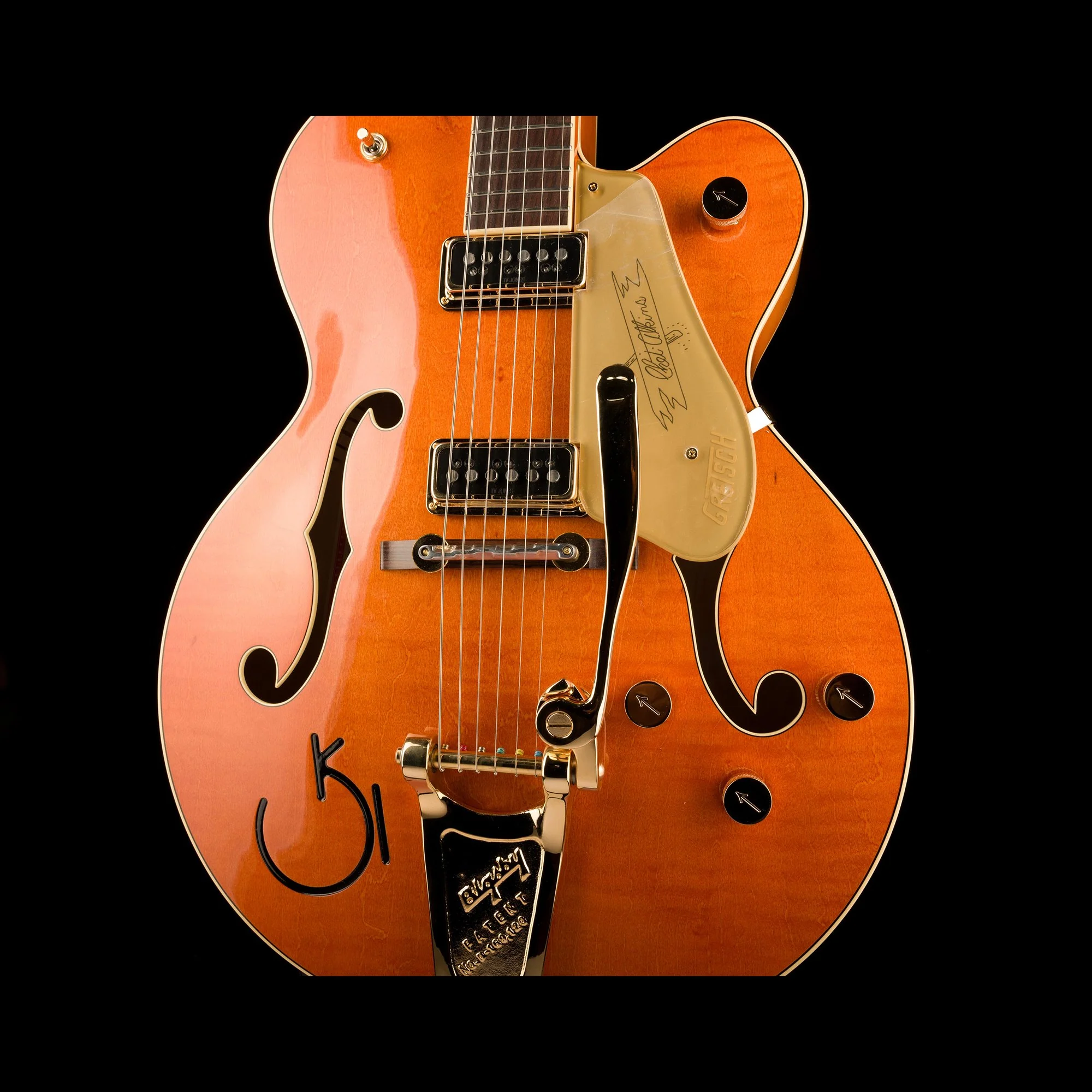 Gretsch G6120T-55 Vintage Select Edition '55 Chet Atkins Hollow Body with Bigsby Vintage Orange Stain Lacquer - Serial # JT23114326 - Demo - Image 6
