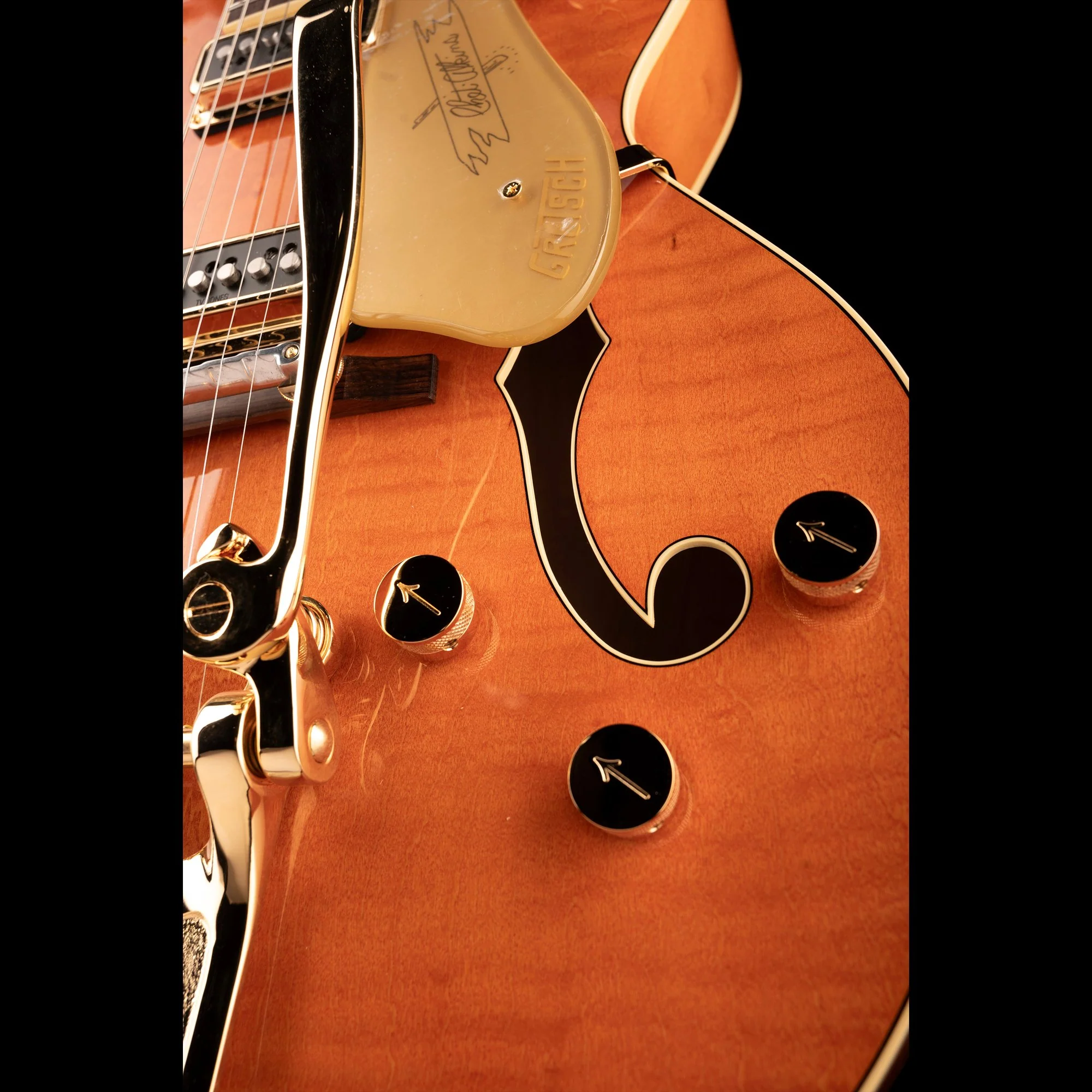 Gretsch G6120T-55 Vintage Select Edition '55 Chet Atkins Hollow Body with Bigsby Vintage Orange Stain Lacquer - Serial # JT23114326 - Demo - Image 8